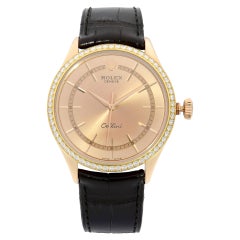 Rolex Cellini Time 18K Everose Gold Diamond Bezel Pink Dial Men’s Watch 50705RBR