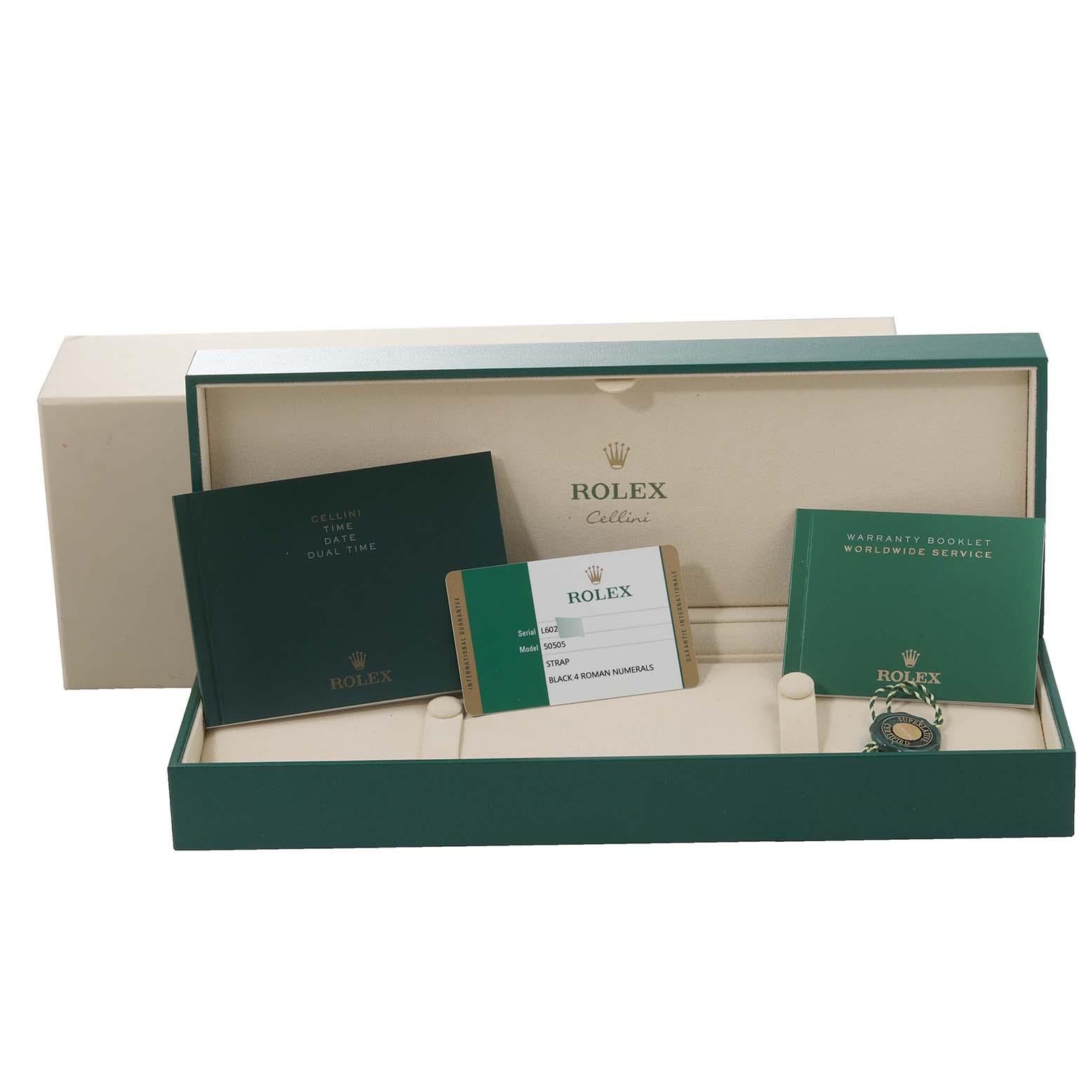 Rolex Cellini Time Rose Gold Black Dial Mens Watch 50505 Box Card 8