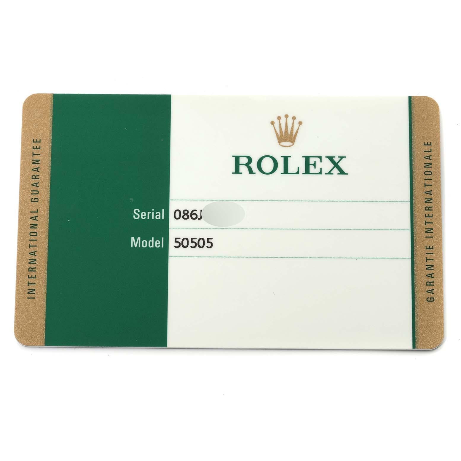Rolex Cellini Time Roségold Schwarzes Zifferblatt Herrenuhr 50505 Karte im Angebot 6