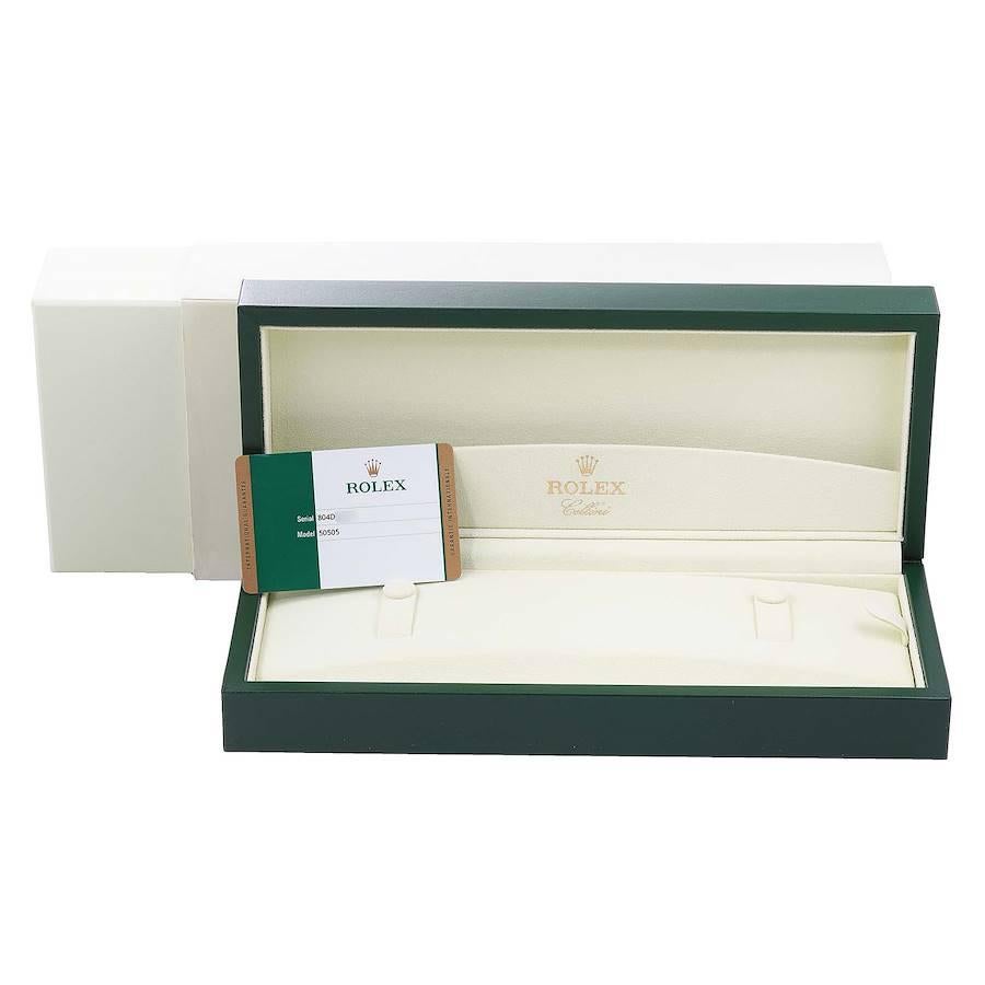 Rolex Cellini Time Weißes Zifferblatt EveRose Gold Herrenuhr 50505 Box Card im Angebot 9