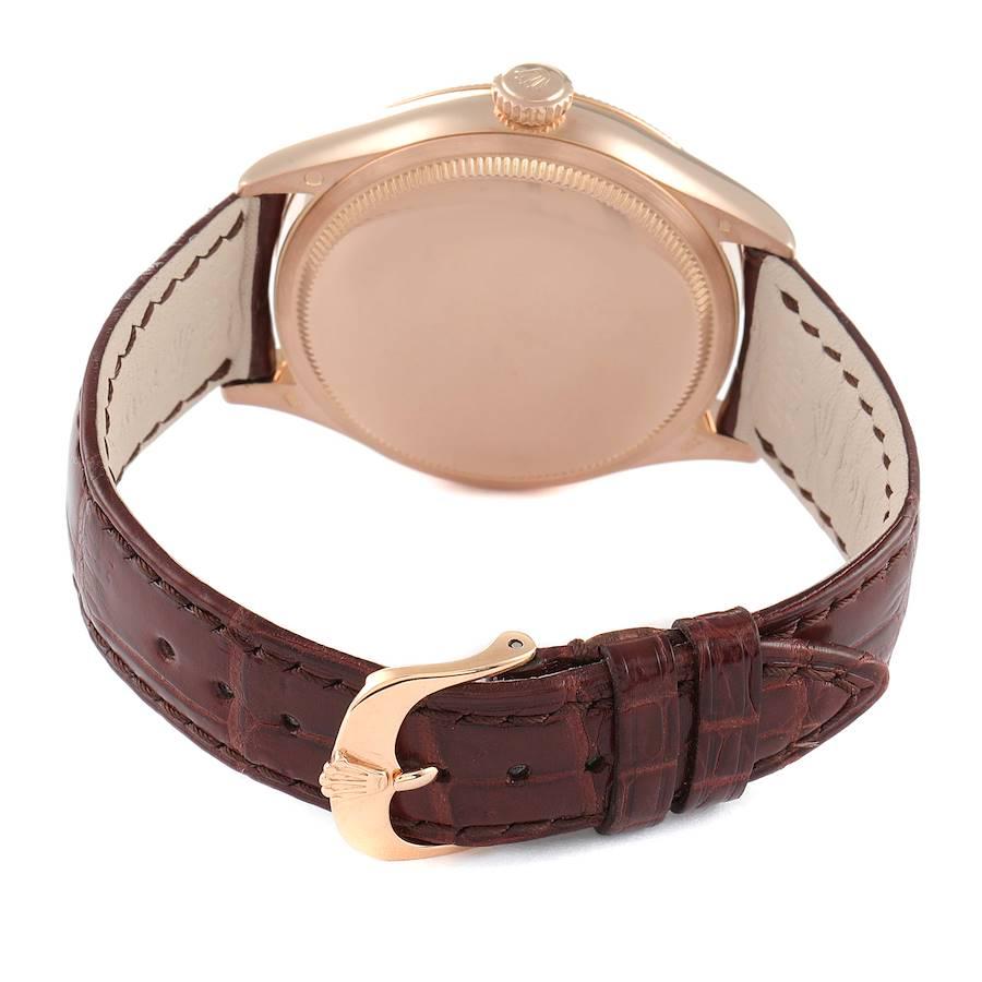 Rolex Cellini Time Weißes Zifferblatt EveRose Gold Herrenuhr 50505 Box Card im Angebot 5