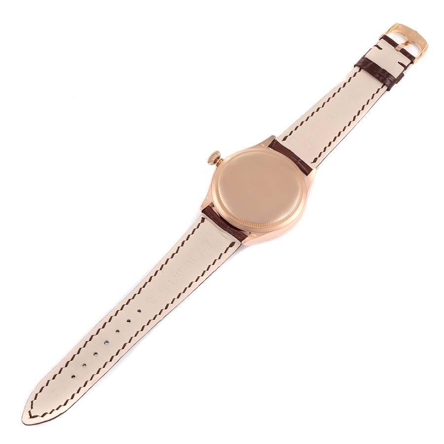 Rolex Cellini Time Weißes Zifferblatt EveRose Gold Herrenuhr 50505 Box Card im Angebot 6