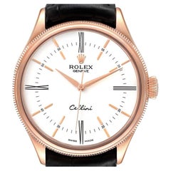Rolex Cellini Time White Dial EveRose Gold Mens Watch 50505