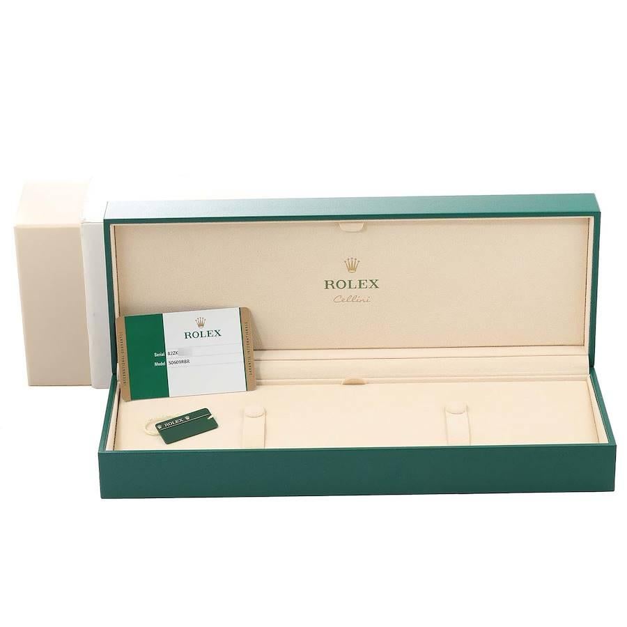 Rolex Cellini Time Weißgold Herrenuhr mit schwarzem Zifferblatt und Diamant-Lünette 50609 Box Card 8