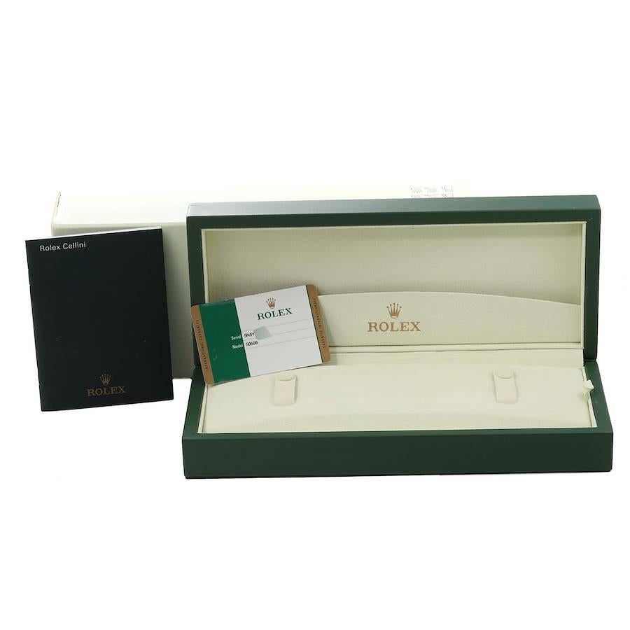 Rolex Cellini Time White Gold Dial Automatic Mens Watch 50509 Box Card 8
