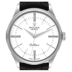 Rolex Cellini Time White Gold Dial Automatic Mens Watch 50509 Box Card