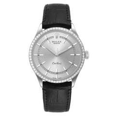 Rolex Cellini Time White Gold Diamond Automatic Mens Watch 50709 Box Card