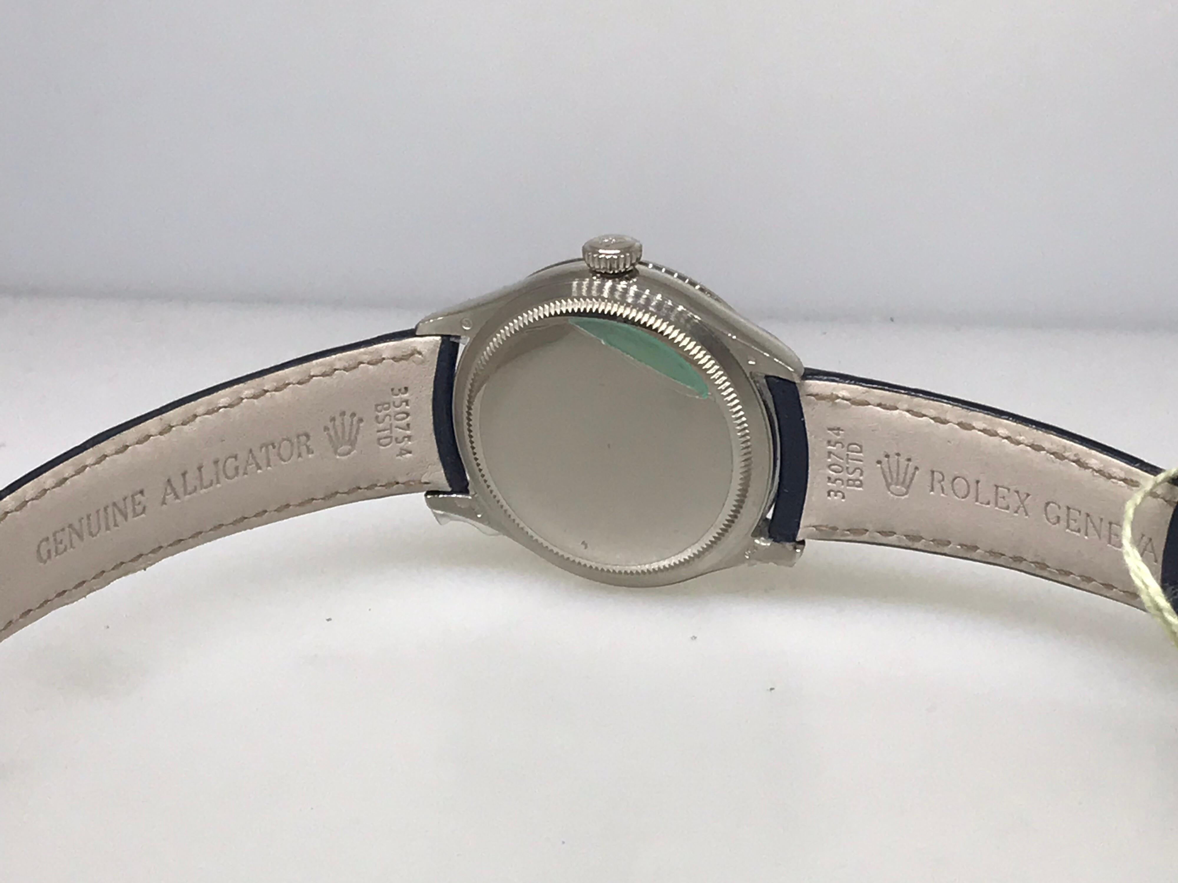 Rolex Cellini Time White Gold Diamond Bezel Rhodium Dial Mens Watch 50709RBR New For Sale 8