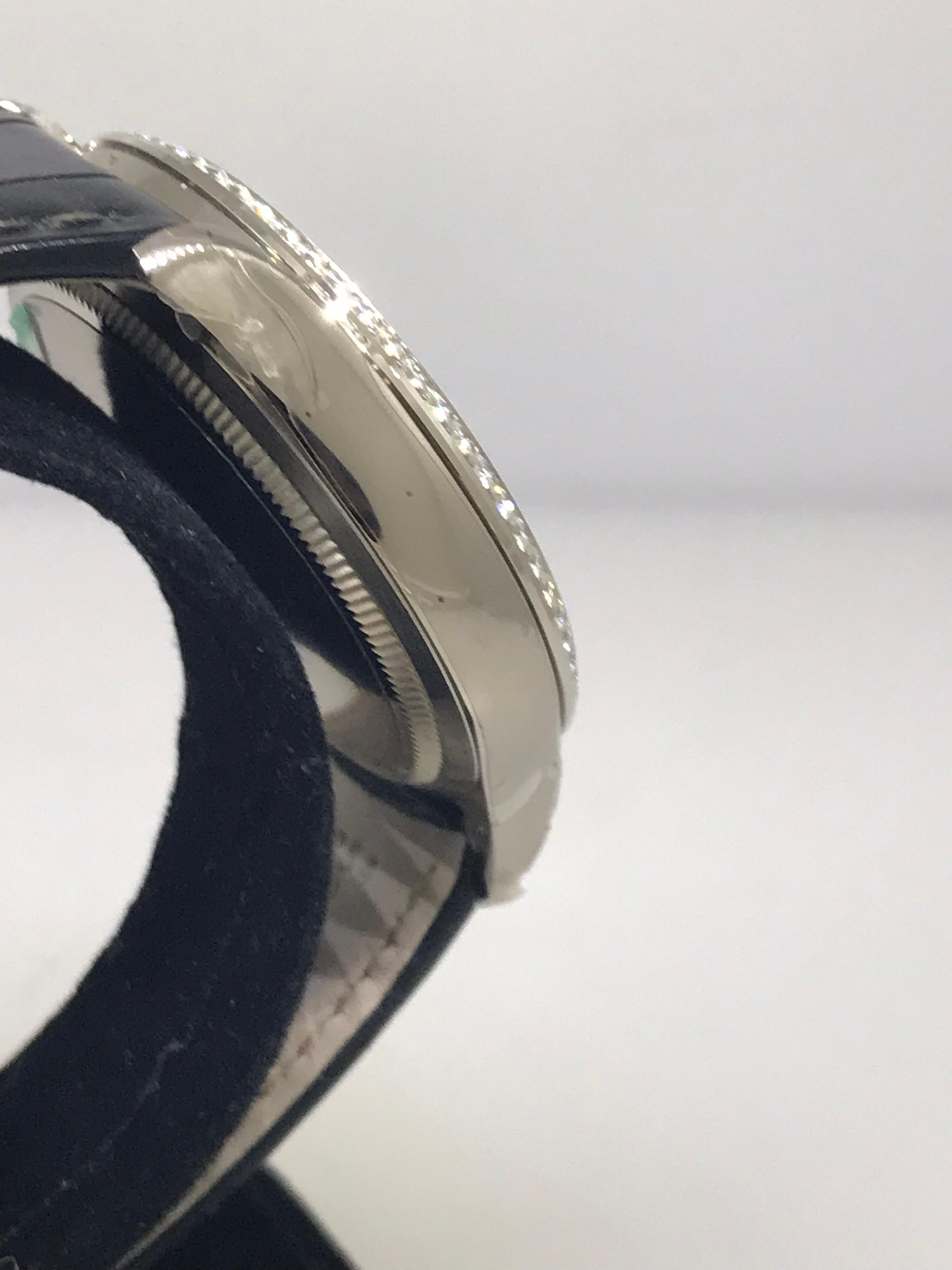 Rolex Cellini Time White Gold Diamond Bezel Rhodium Dial Mens Watch 50709RBR New For Sale 9