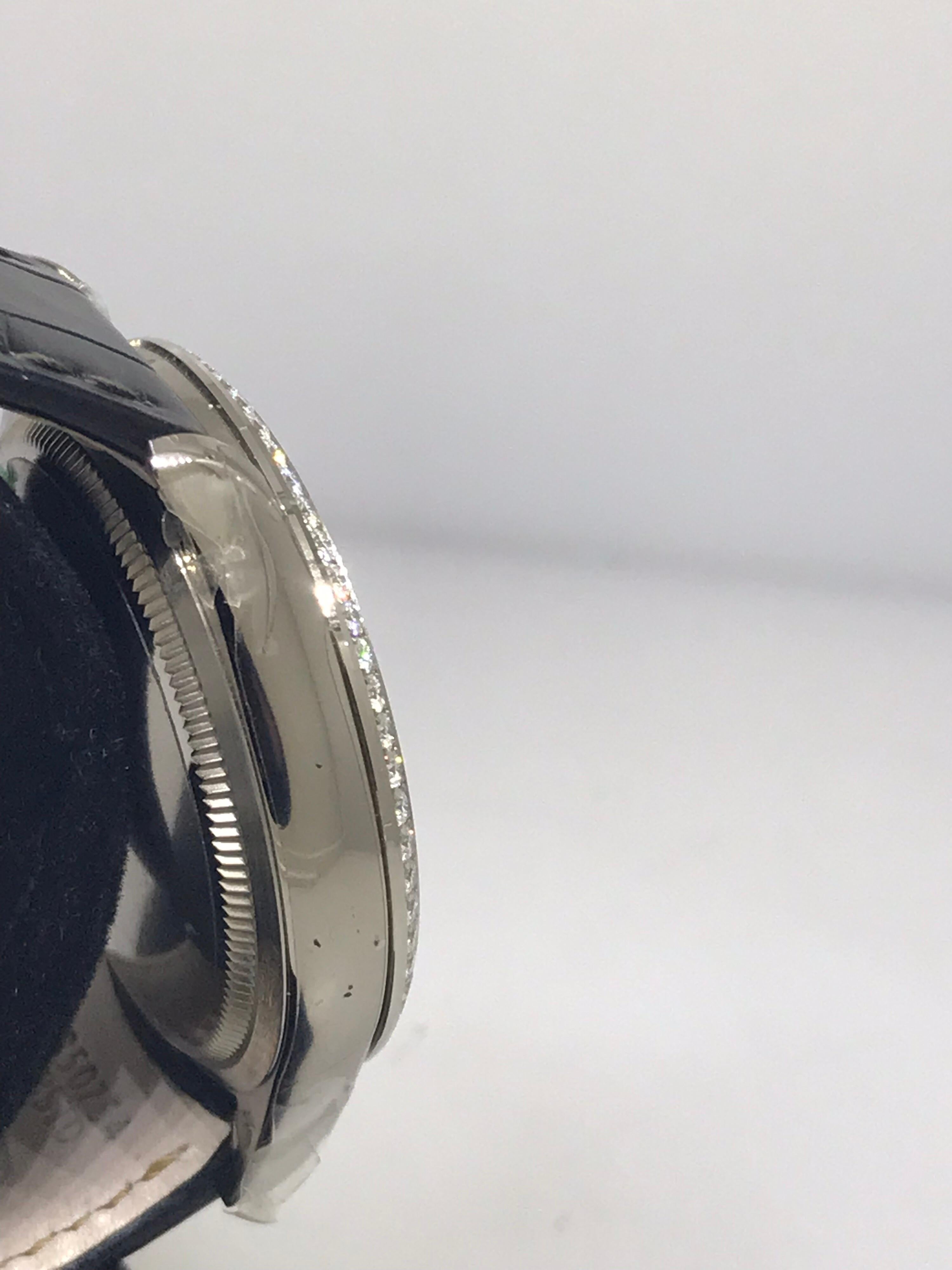 Rolex Cellini Time White Gold Diamond Bezel Rhodium Dial Mens Watch 50709RBR New For Sale 3