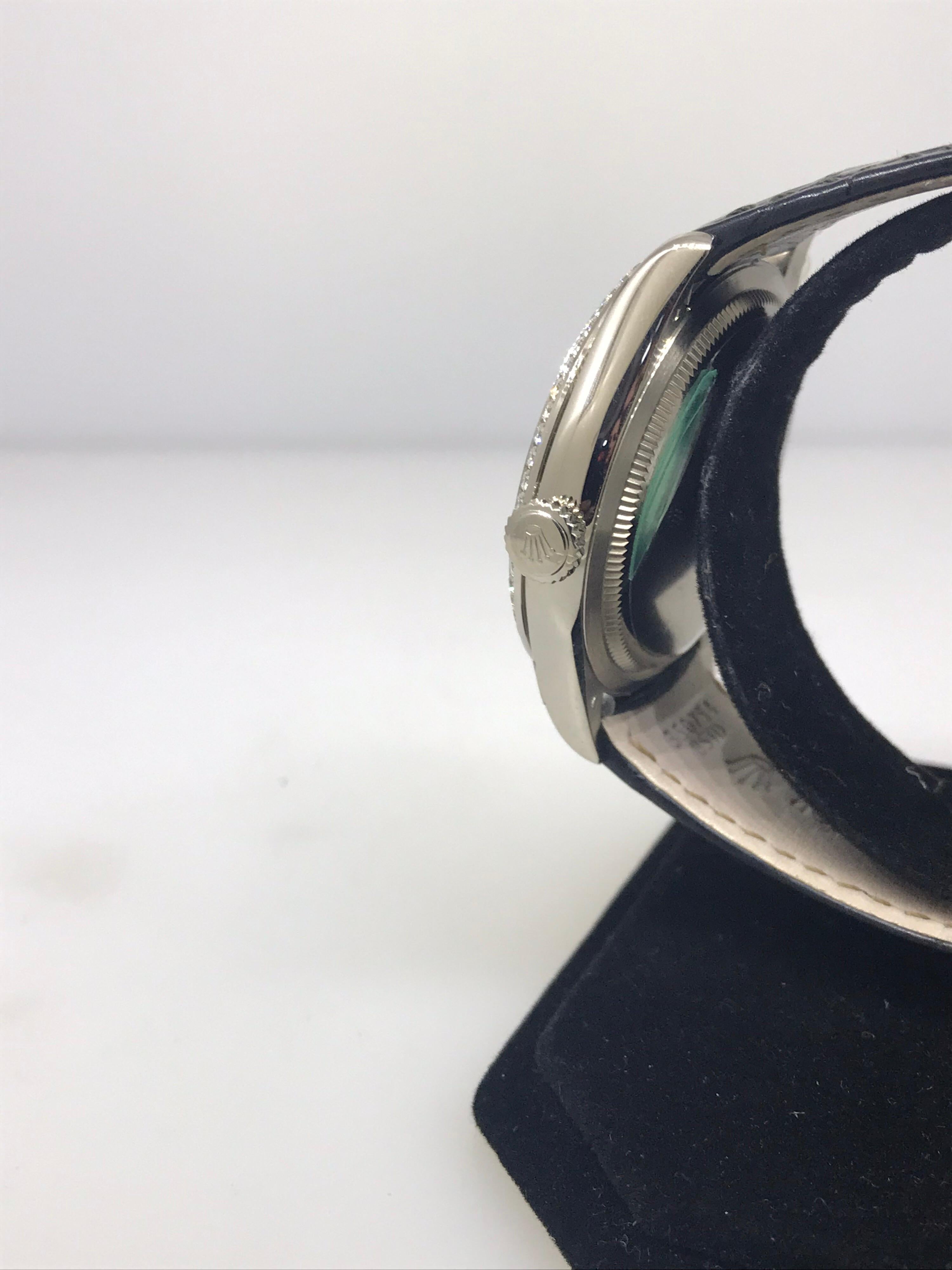 Rolex Cellini Time White Gold Diamond Bezel Rhodium Dial Mens Watch 50709RBR New For Sale 5