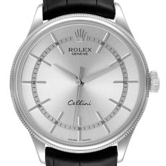 Rolex Cellini Time White Gold Silver Dial Automatic Mens Watch 50509 Box Card