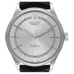 Rolex Cellini Time Oro Bianco Quadrante Argento Orologio Automatico Uomo 50509