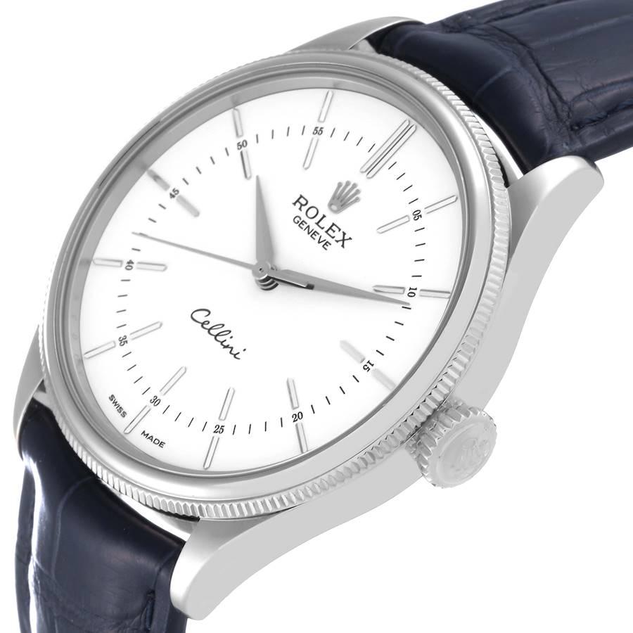 Rolex Cellini Time White Gold White Dial Automatic Mens Watch 50509 In Excellent Condition In Atlanta, GA