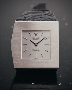 Rolex Cellini, rarissimo orologio da polso "Re Mida" 18k WGold Ref. 4017, A.I.C. 1972