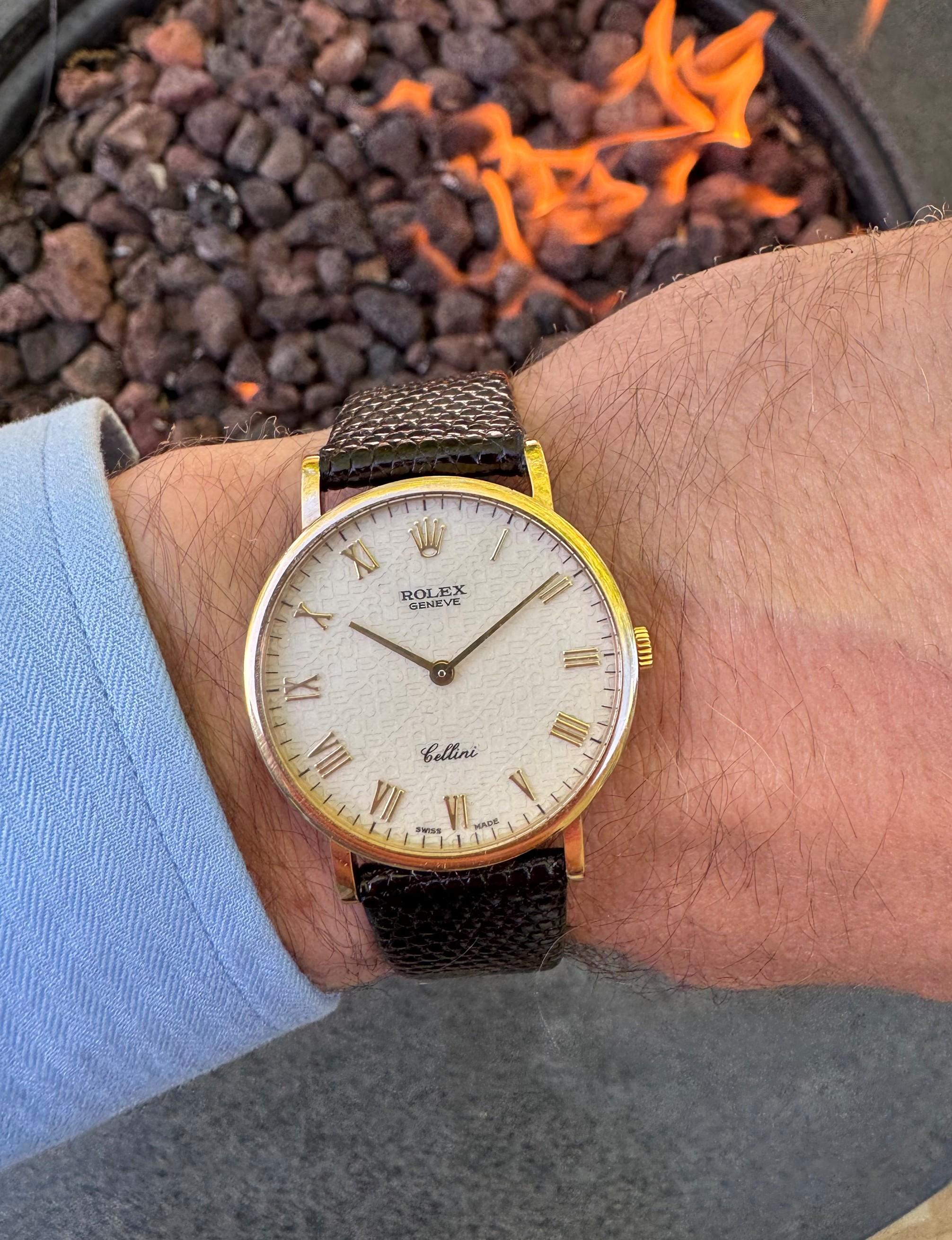 Rolex Cellini Vintage Handwound Réf. 5112 Montre, W Serial - Or 18 carats pour hommes 8
