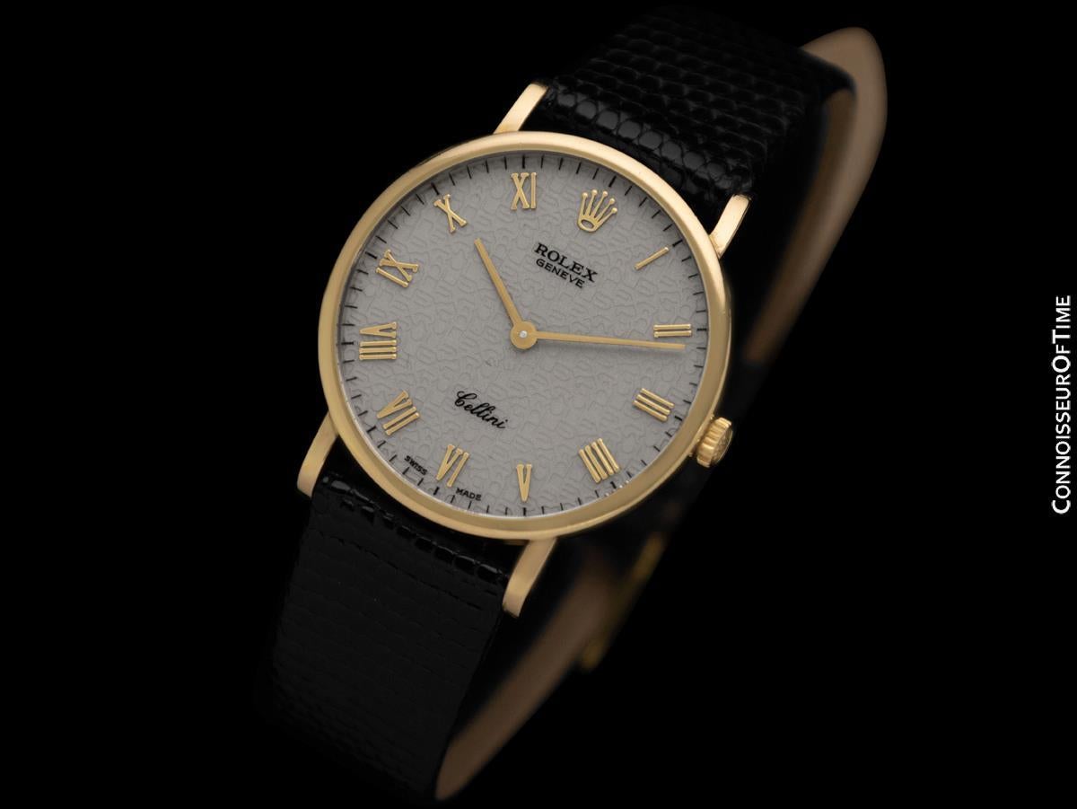 Romain classique Rolex Cellini Vintage Handwound Réf. 5112 Montre, W Serial - Or 18 carats pour hommes