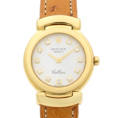 Rolex Cellini White Diamond Dial 18 Karat Yellow Gold Quartz Ladies Watch 6221
