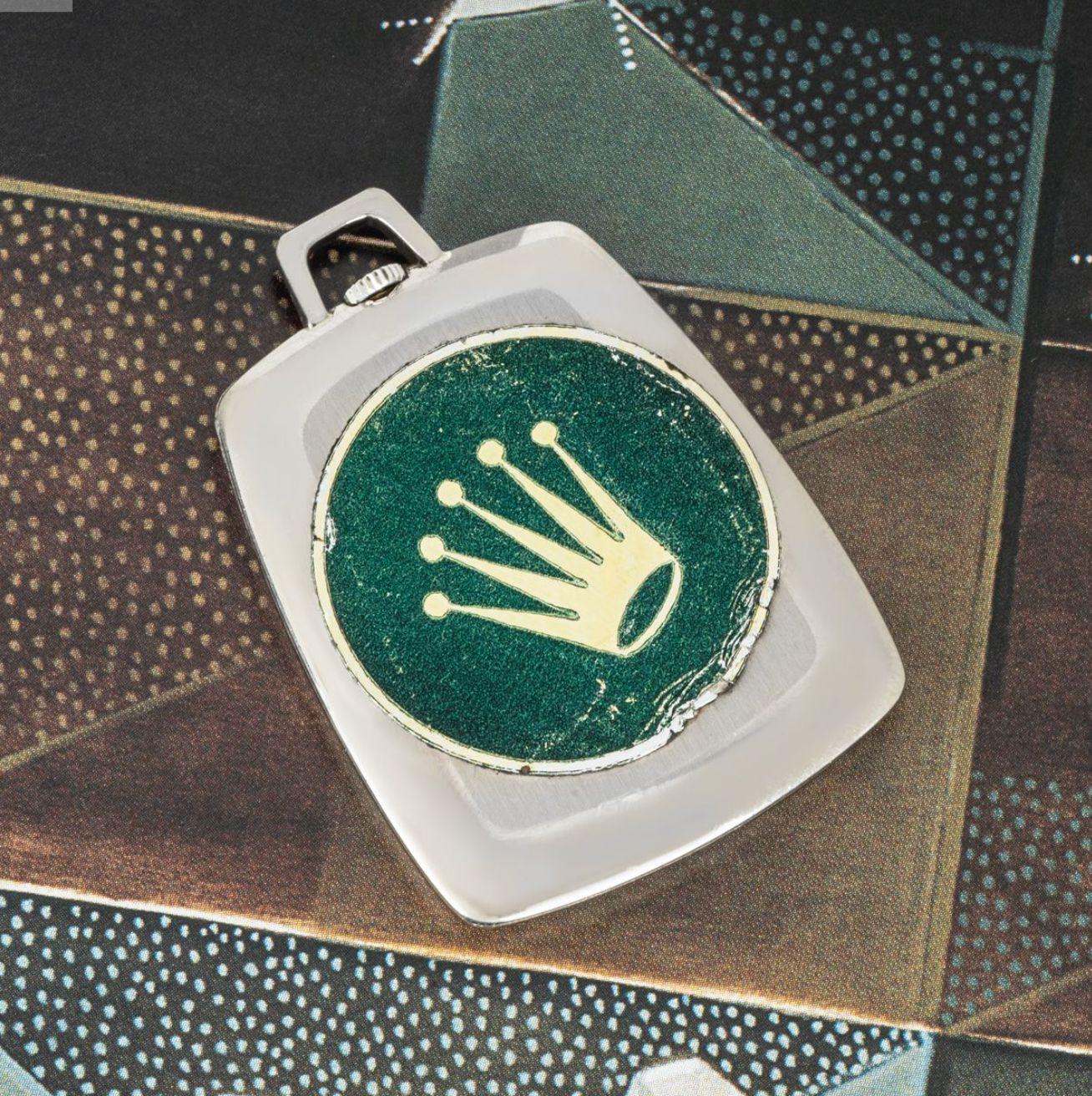 Cellini Weißgold-Taschenuhr mit Schlüsselanhänger, C1970 im Angebot 1