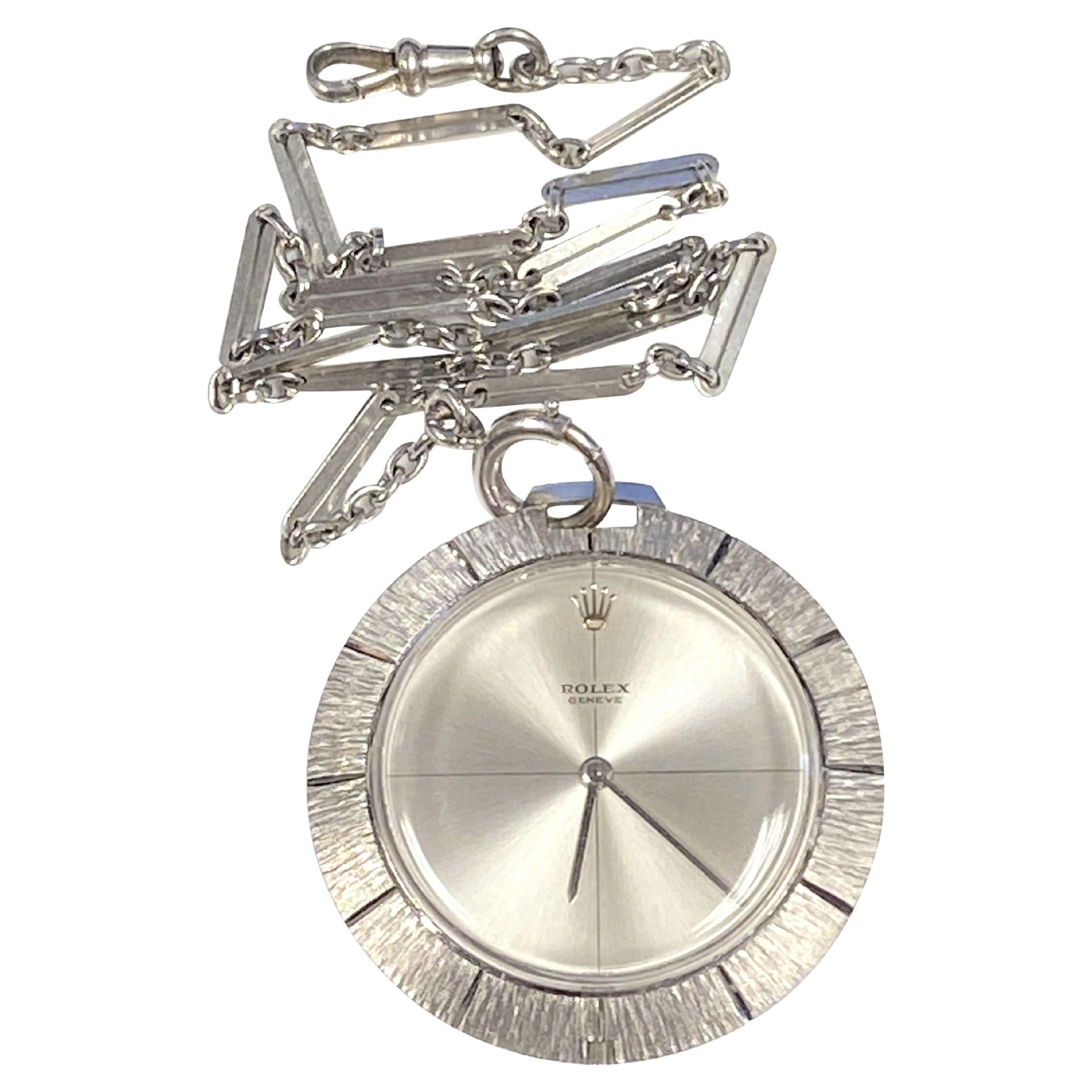 Rolex Cellini White Gold Vintage Mechanical Pocket Watch For Sale