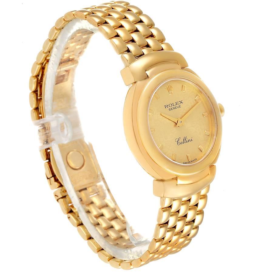 Rolex Cellini Yellow Gold Champagne Anniversary Dial Ladies Watch 6621 In Excellent Condition For Sale In Atlanta, GA