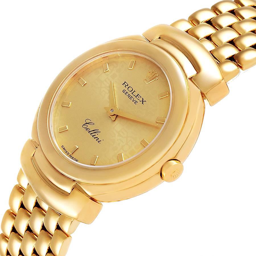 Rolex Cellini Yellow Gold Champagne Anniversary Dial Ladies Watch 6621 For Sale 1