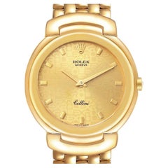 Rolex Cellini Yellow Gold Champagne Anniversary Dial Mens Watch 6622