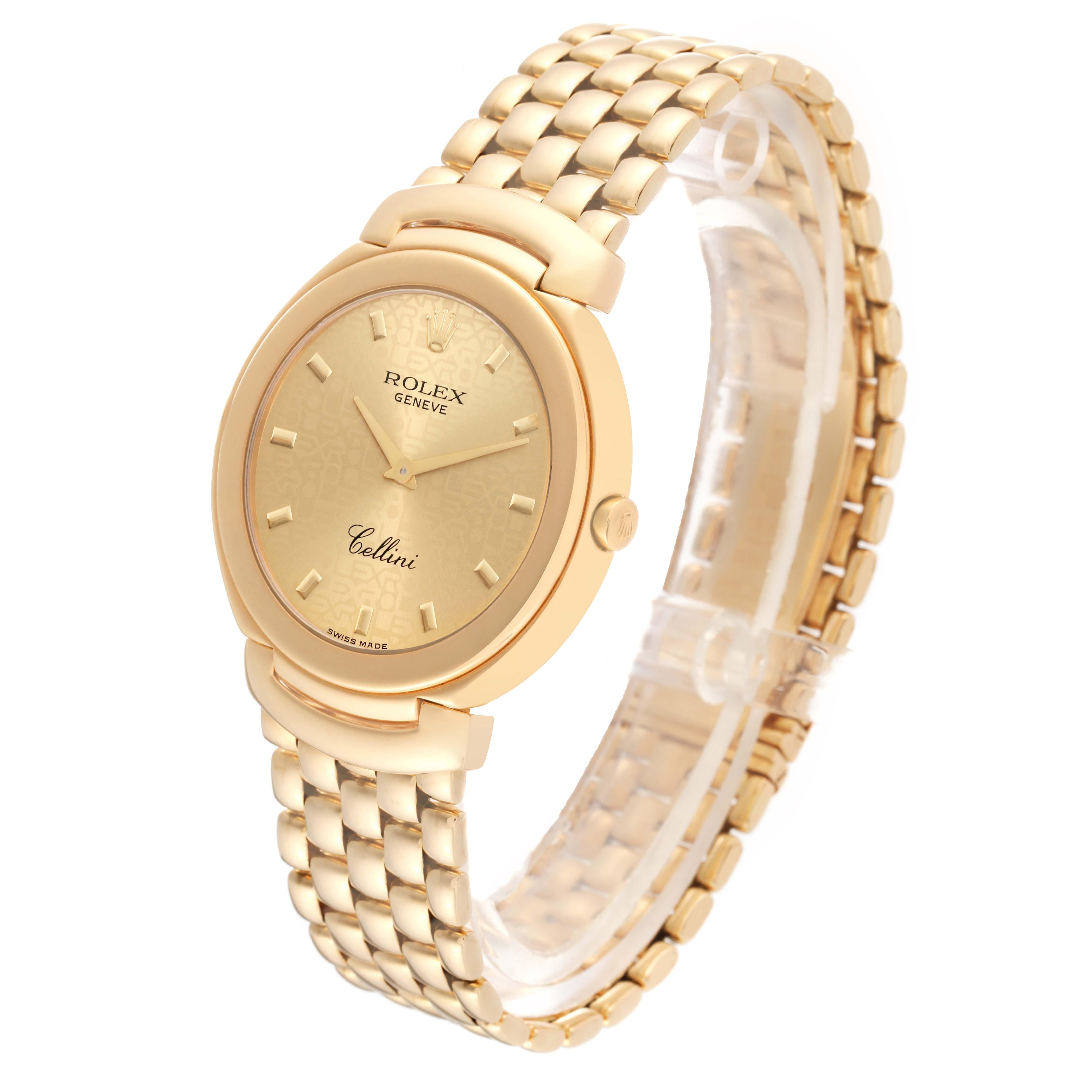 Rolex Cellini Yellow Gold Champagne Anniversary Dial Mens Watch 6623 Box Papers For Sale 7