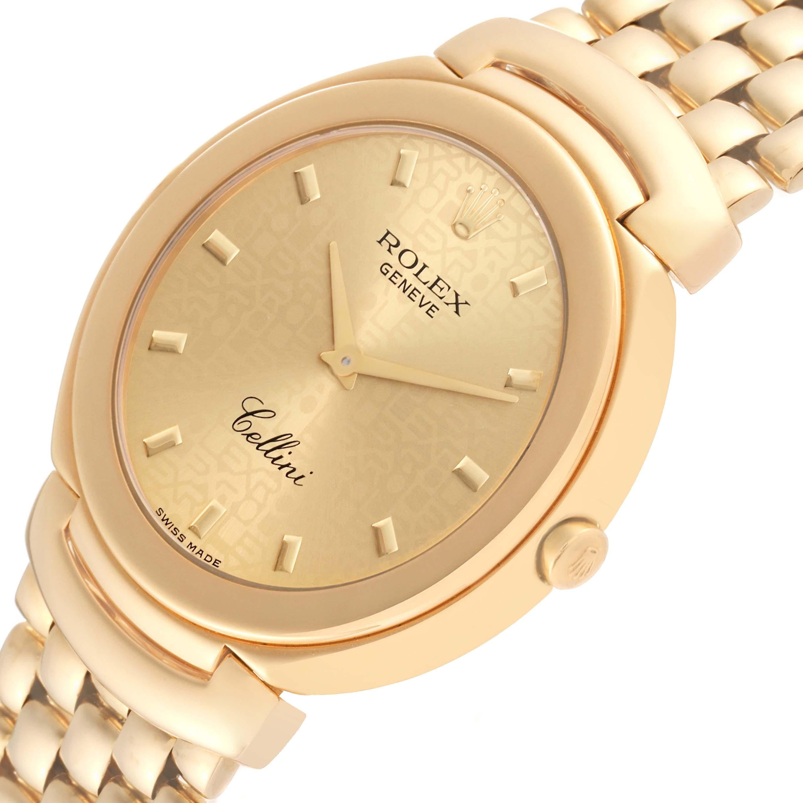 Rolex Cellini Yellow Gold Champagne Anniversary Dial Mens Watch 6623 Box Papers For Sale 1