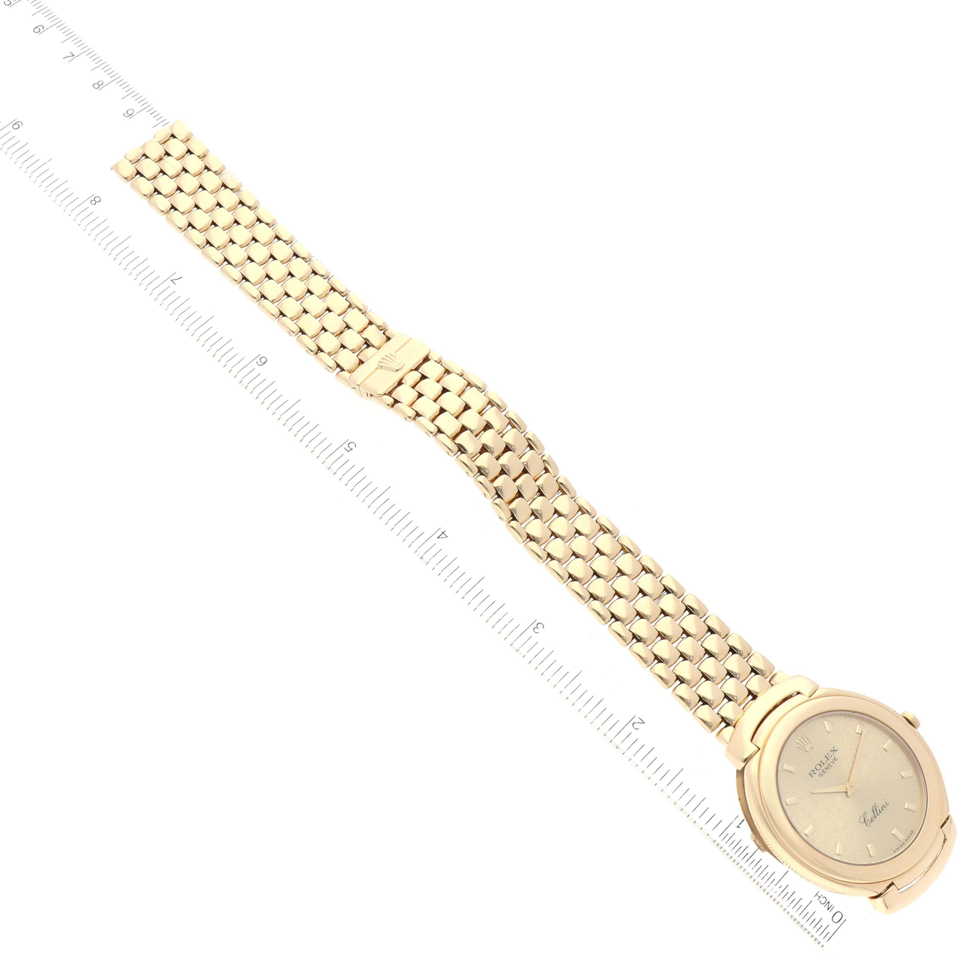 Rolex Cellini Yellow Gold Champagne Anniversary Dial Mens Watch 6623 Box Papers 3