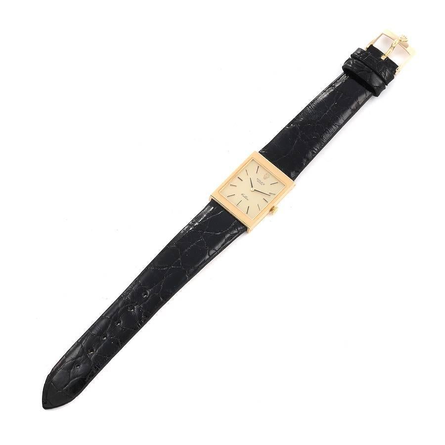 Rolex Cellini Yellow Gold Champagne Dial Mens Vintage Watch 4014 2