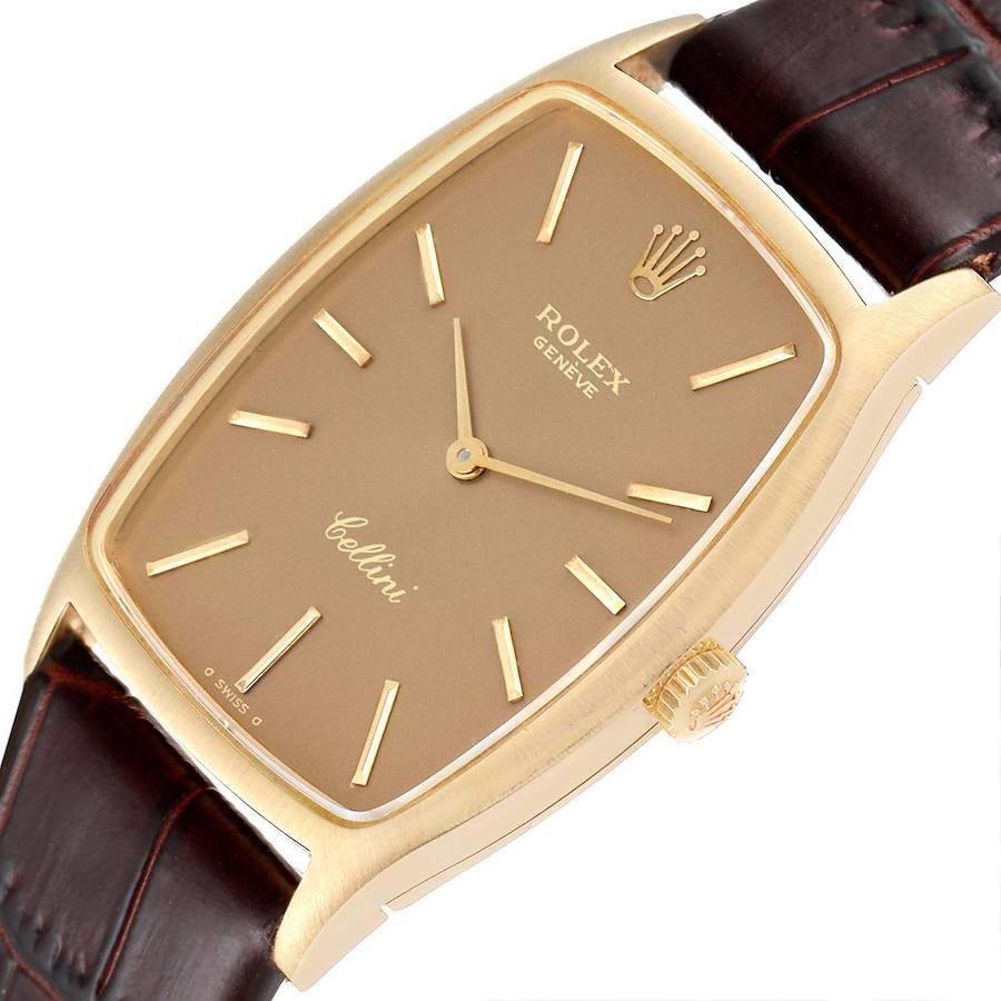 Rolex Cellini Yellow Gold Champagne Dial Vintage Ladies Watch 3807 In Good Condition In Atlanta, GA