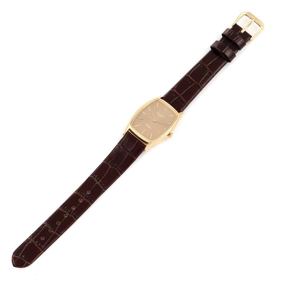 Rolex Cellini Yellow Gold Champagne Dial Vintage Ladies Watch 3807 3