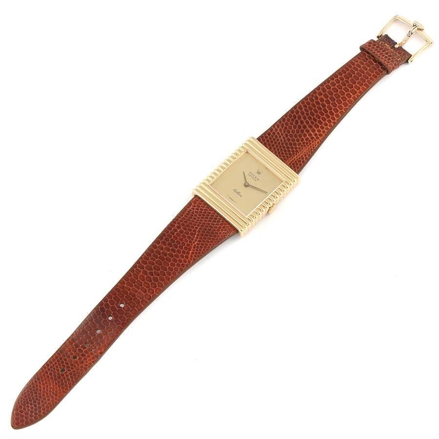 Rolex Cellini Yellow Gold Champagne Dial Vintage Mens Watch 4012 Papers For Sale 3