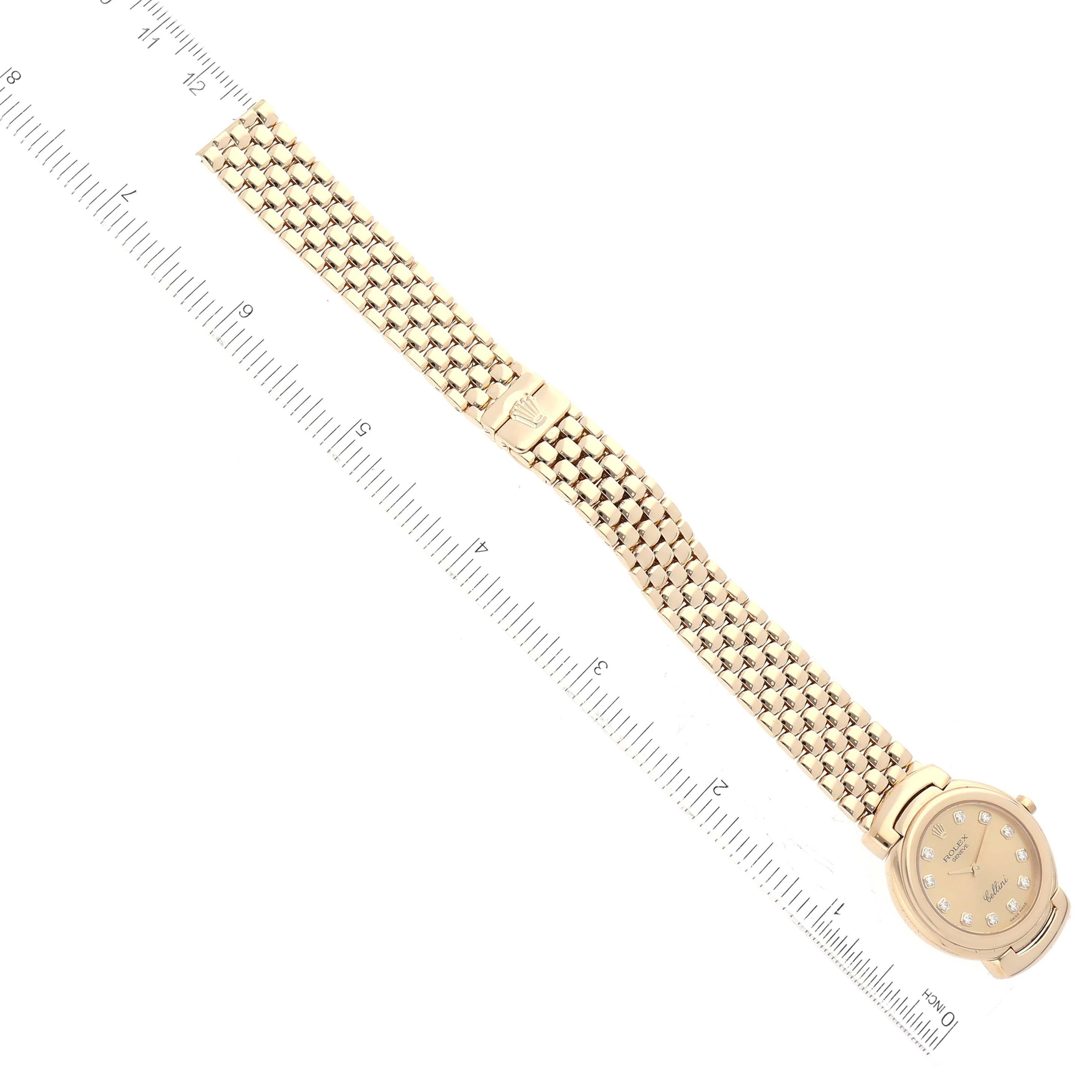 Rolex Cellini Yellow Gold Champagne Diamond Dial Ladies Watch 6621 2