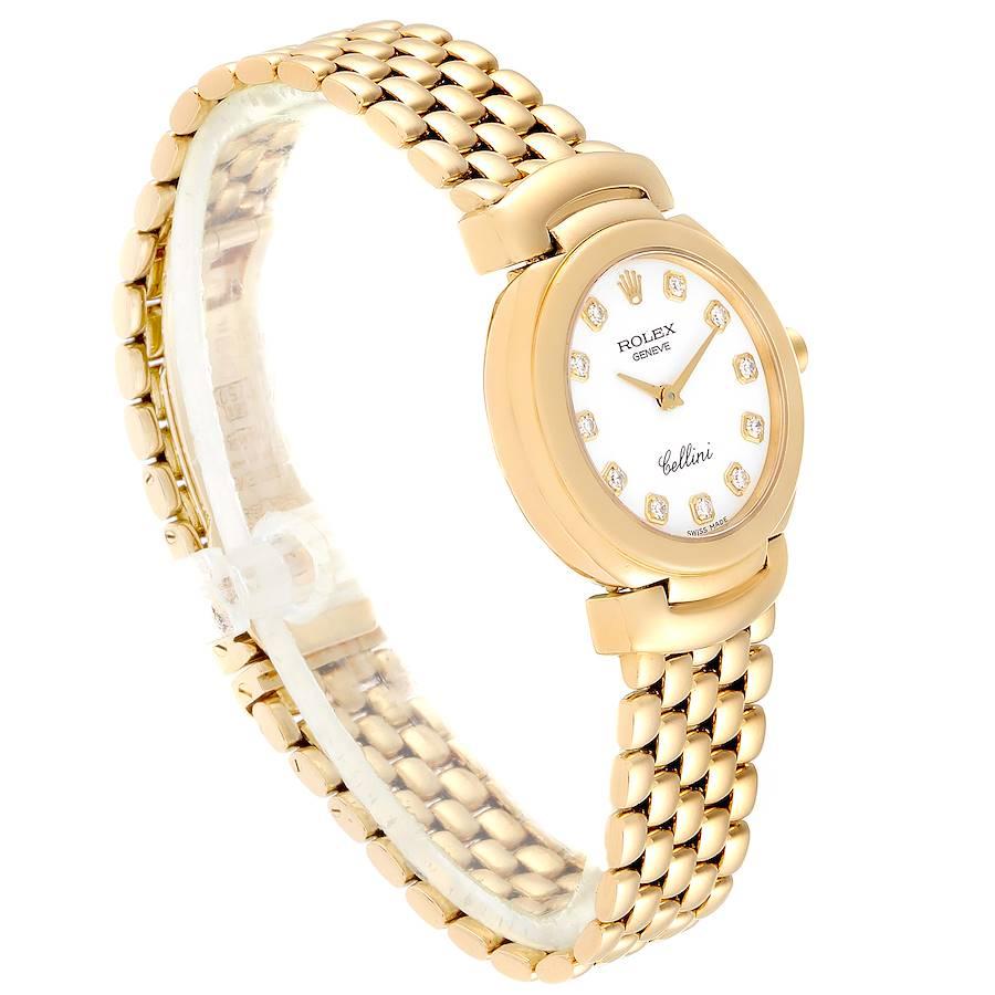 Rolex Cellini Yellow Gold Ladies Watch 6621 Box Papers In Excellent Condition In Atlanta, GA