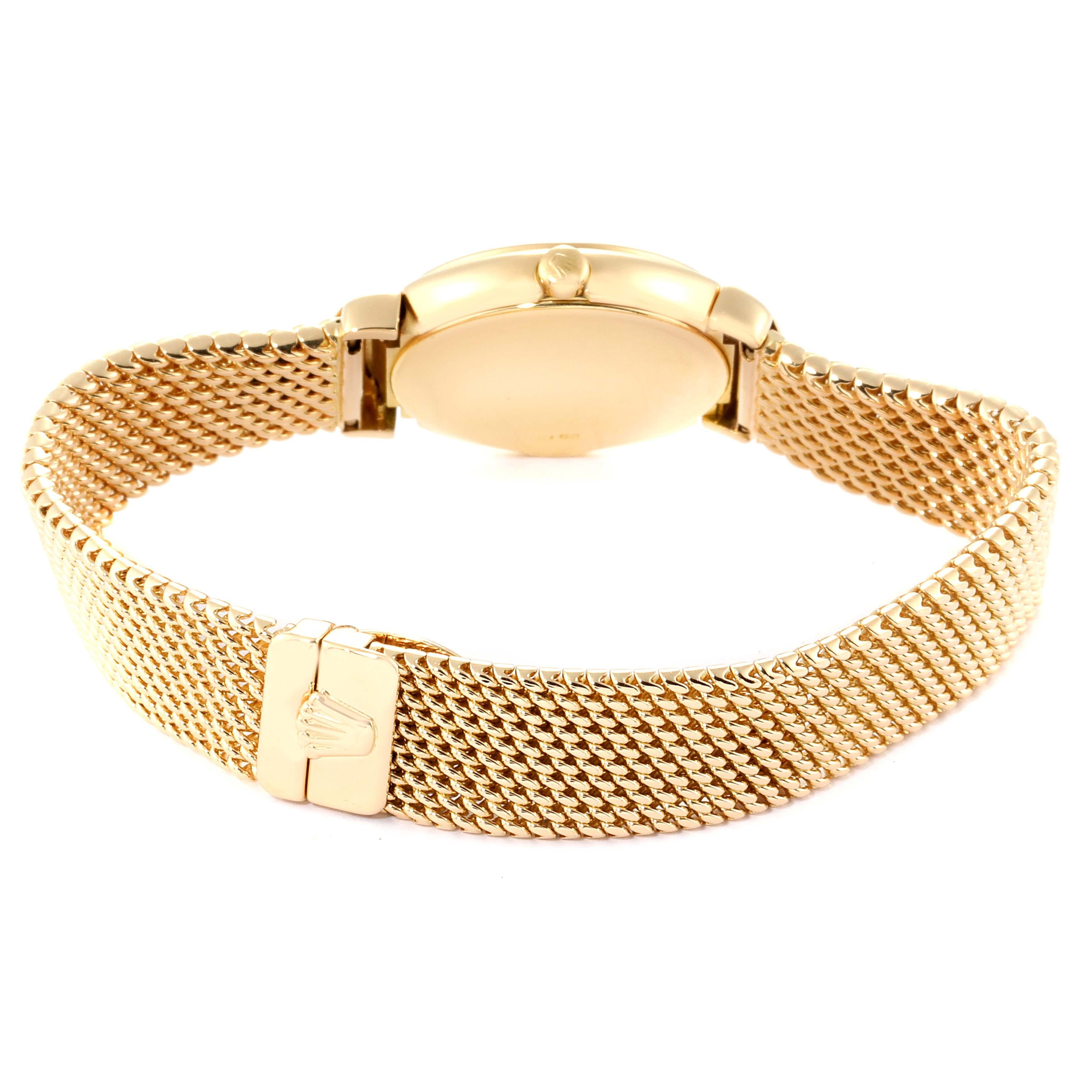 Rolex Cellini Yellow Gold Mesh Bracelet Ladies Watch 6621 Box Papers For Sale 1