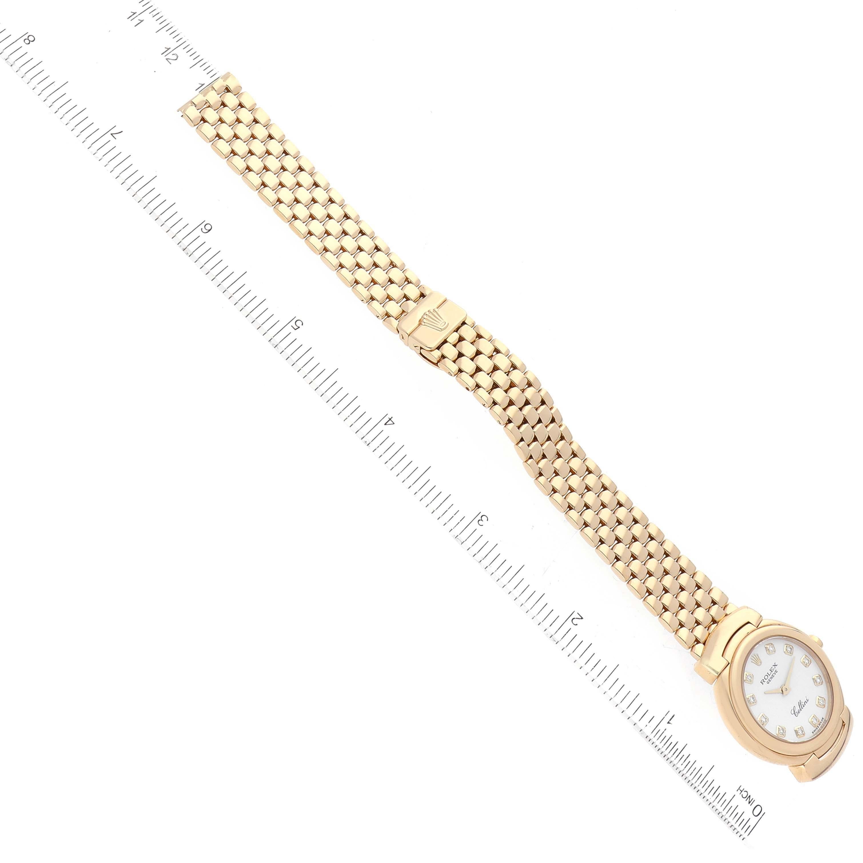 Women's Rolex Cellini Yellow Gold White Diamond Dial Ladies Watch 6621