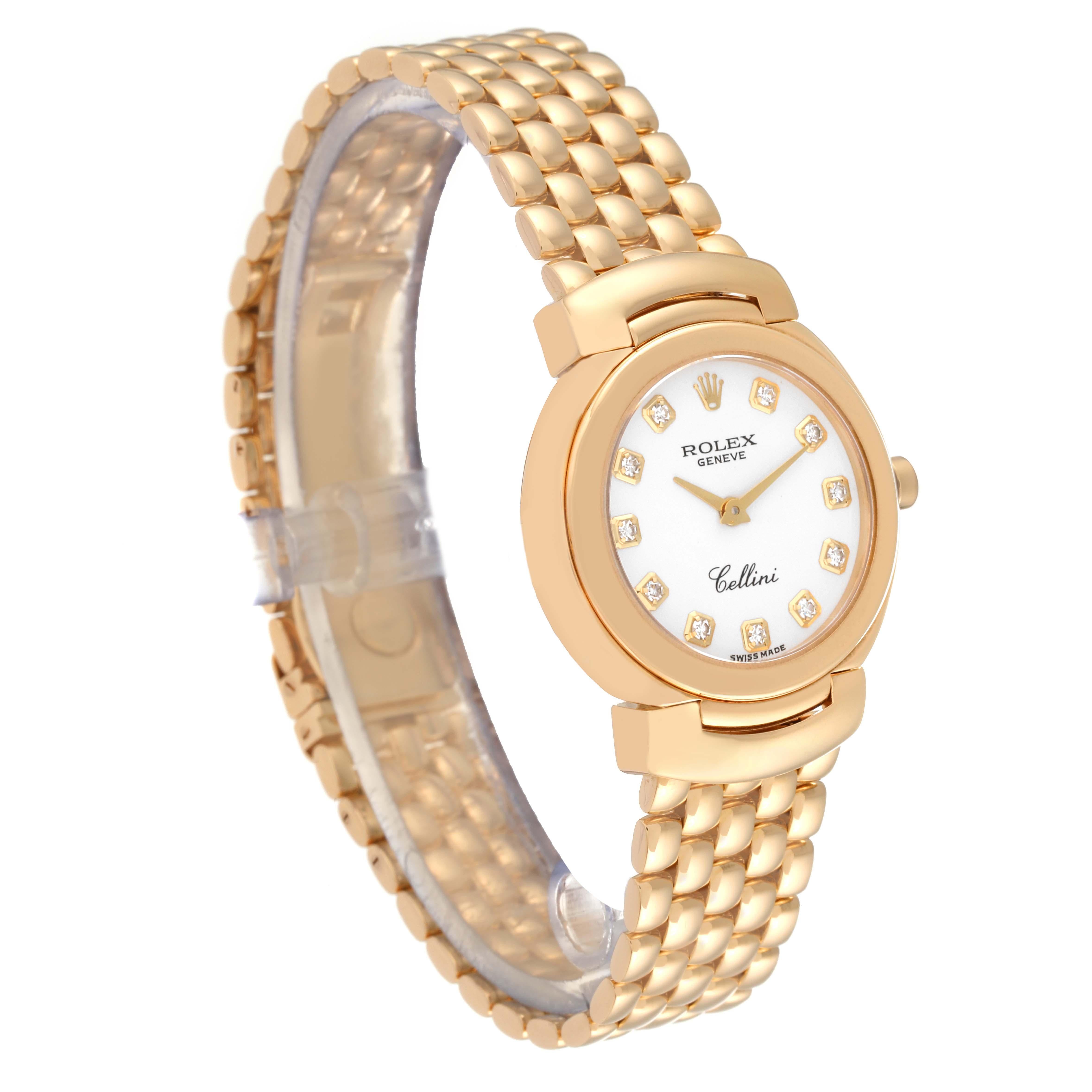 Rolex Cellini Yellow Gold White Diamond Dial Ladies Watch 6621 3