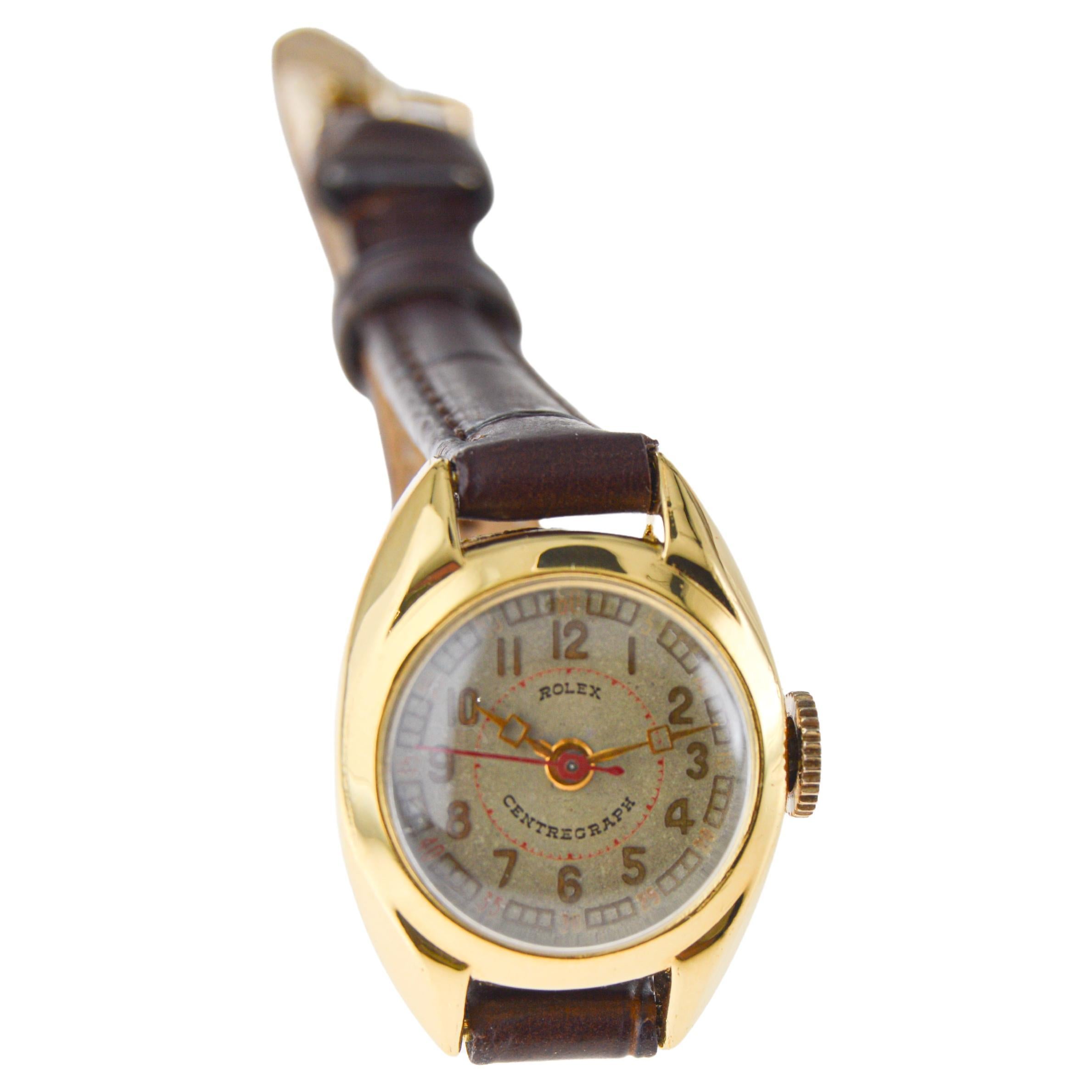 Rolex Centregraph Gold Filled Ladies Wrist Watch circa, 1940's 5