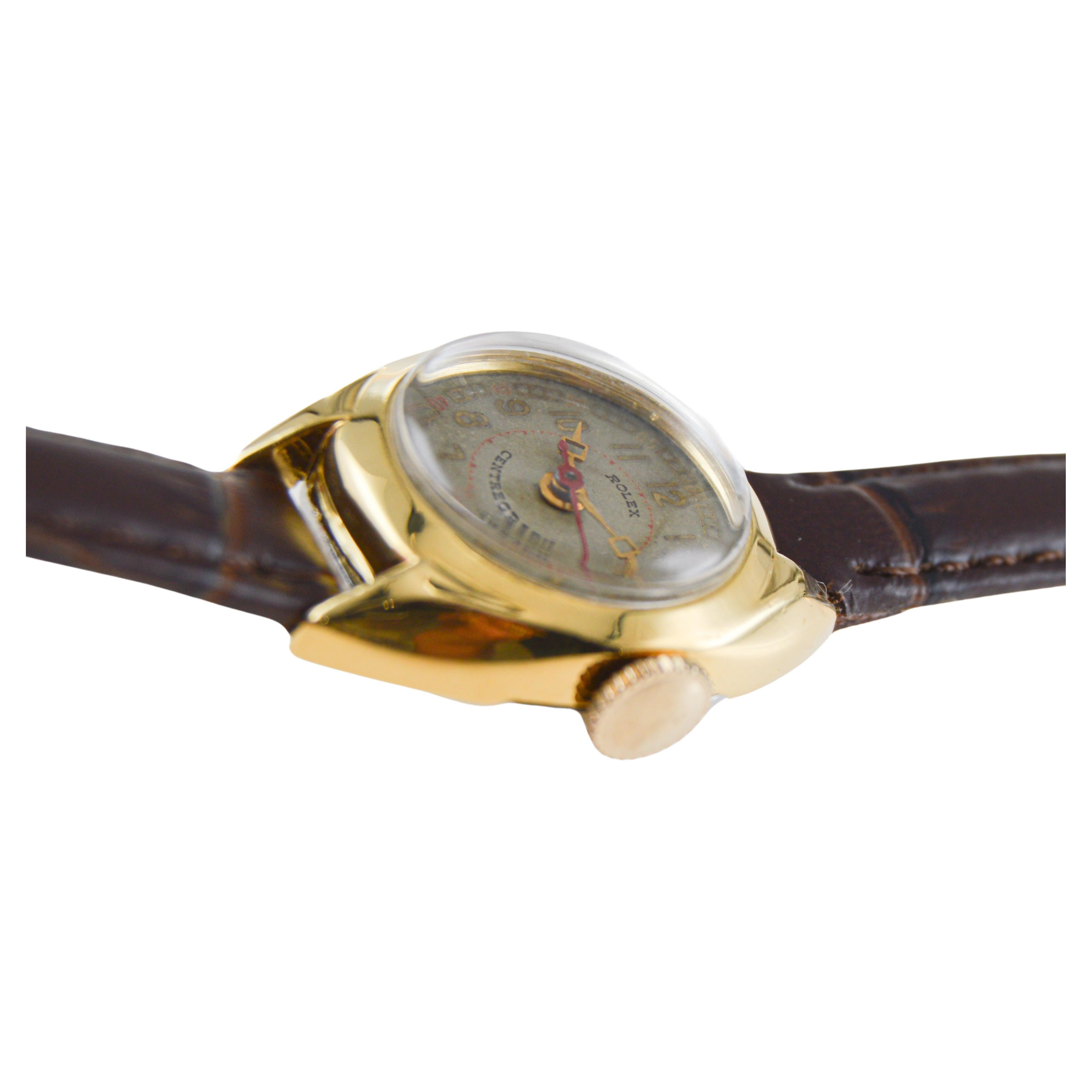 Rolex Centregraph Gold Filled Ladies Wrist Watch circa, 1940's 7