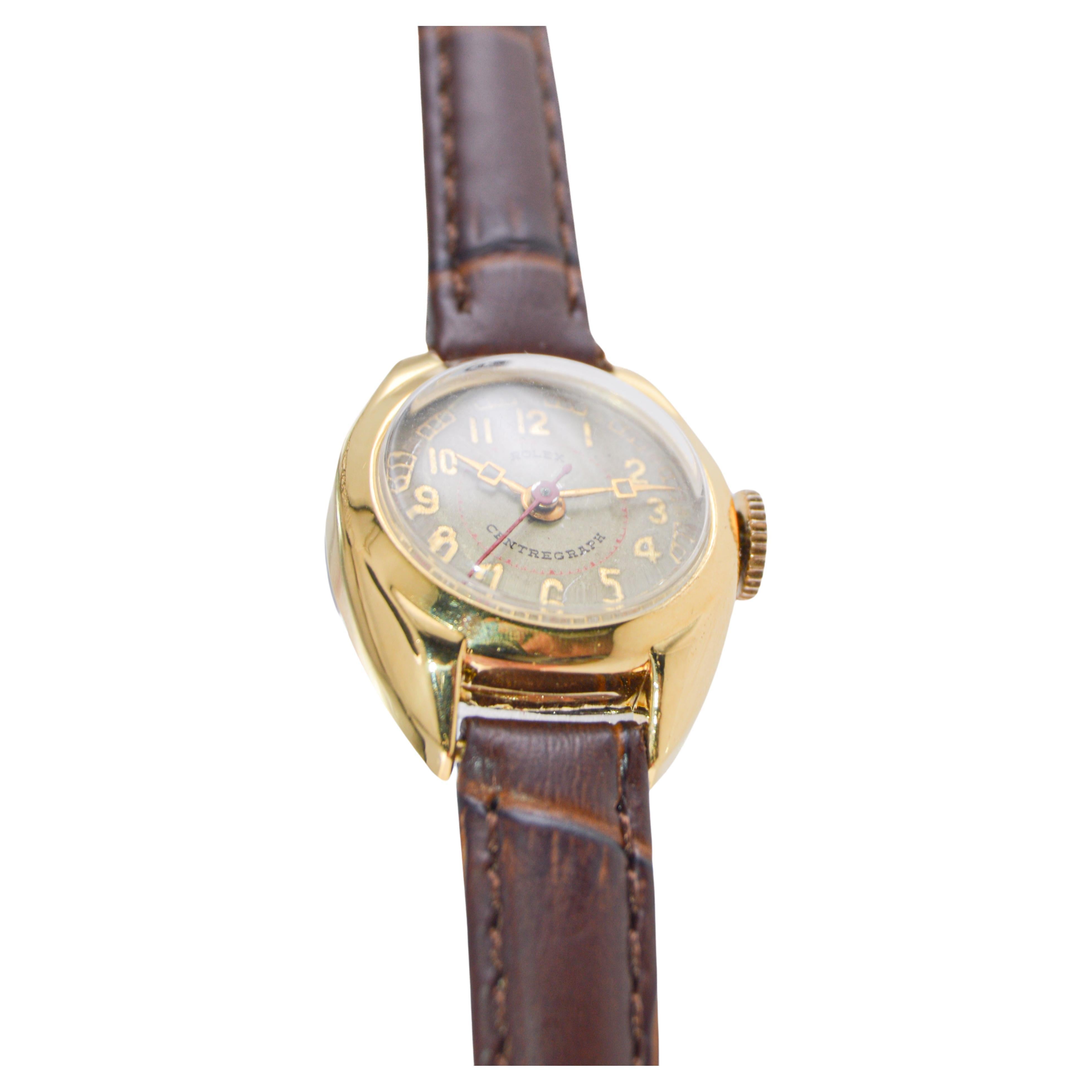 Rolex Centregraph Gold Filled Ladies Wrist Watch circa, 1940's 1