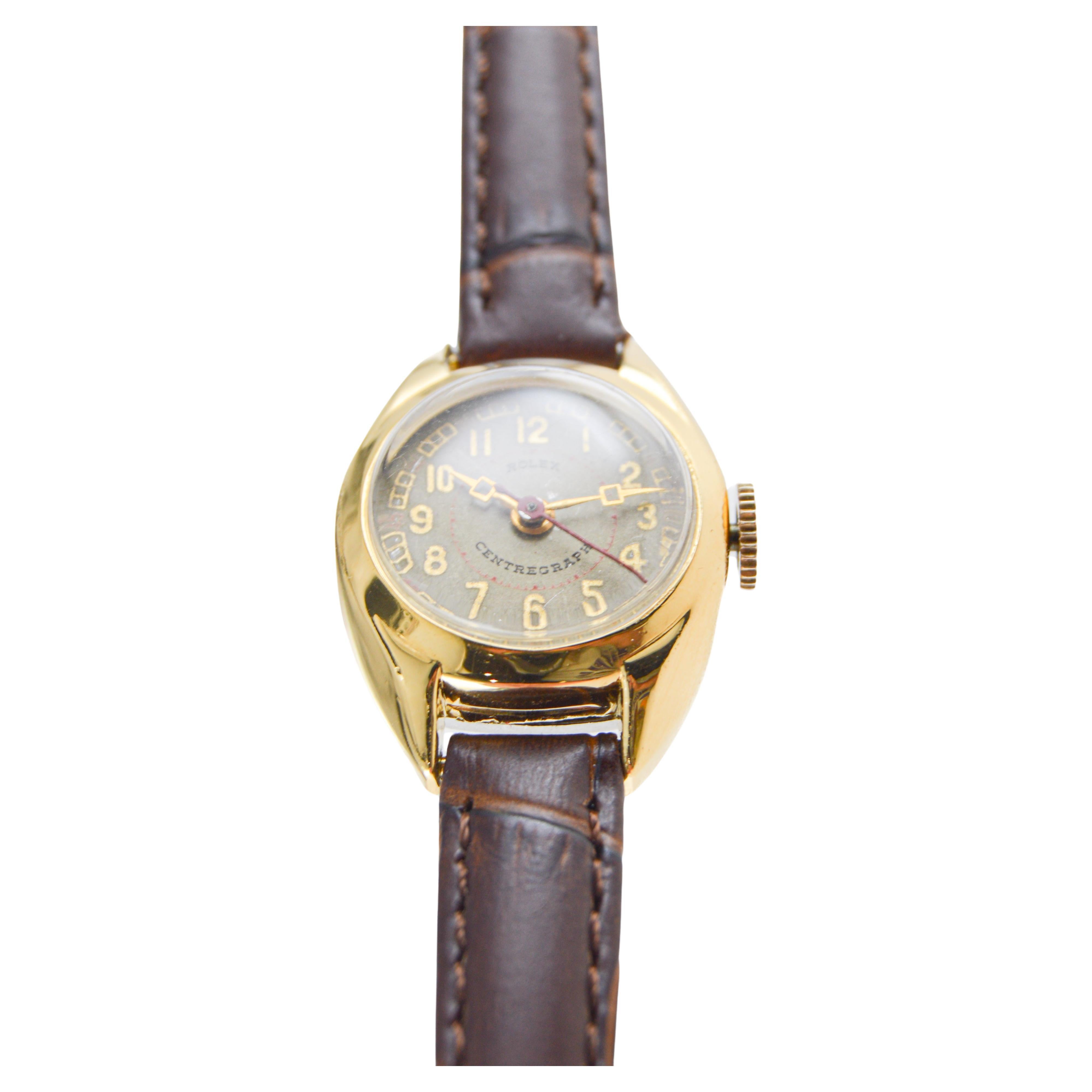 Rolex Centregraph Gold Filled Ladies Wrist Watch circa, 1940's 2