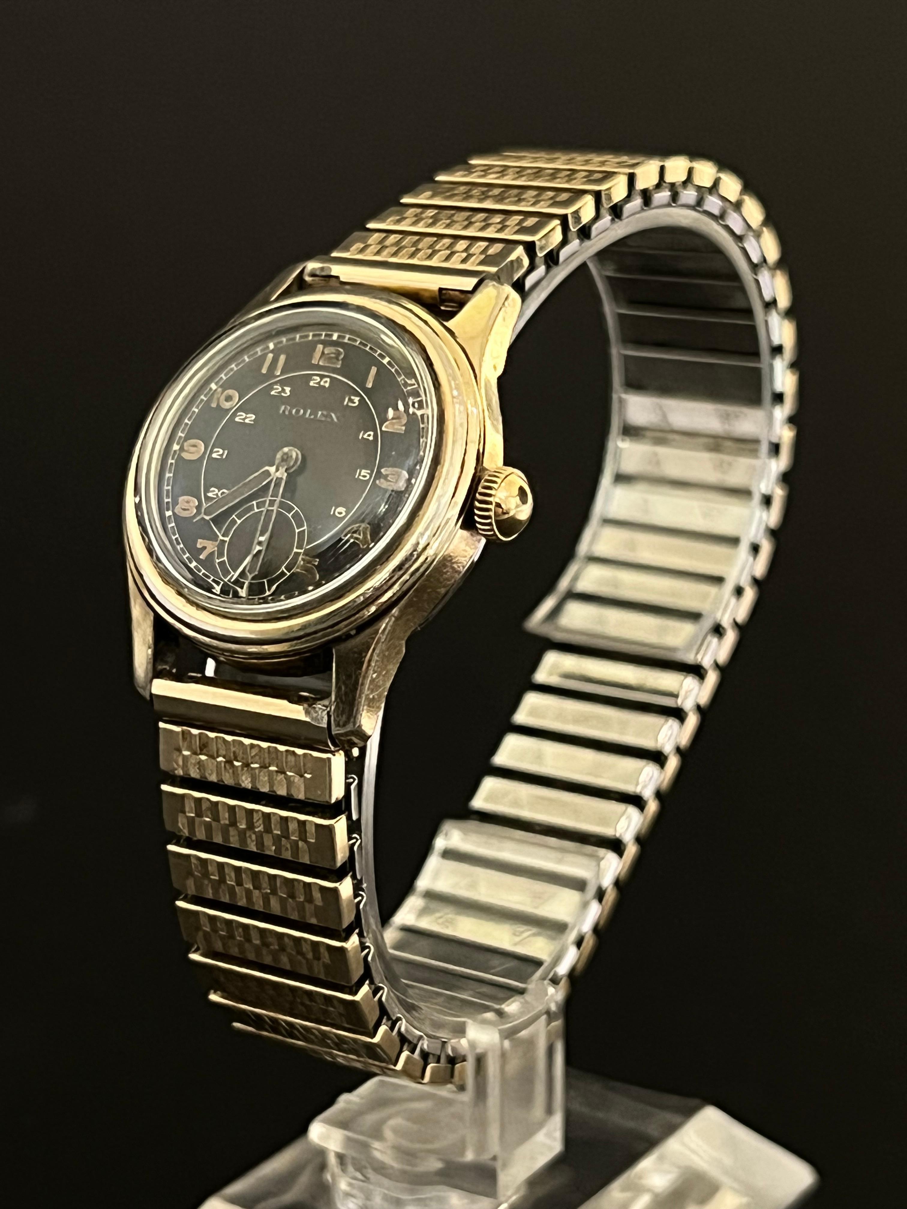 Rolex Century Black Dial Gold Fill 6