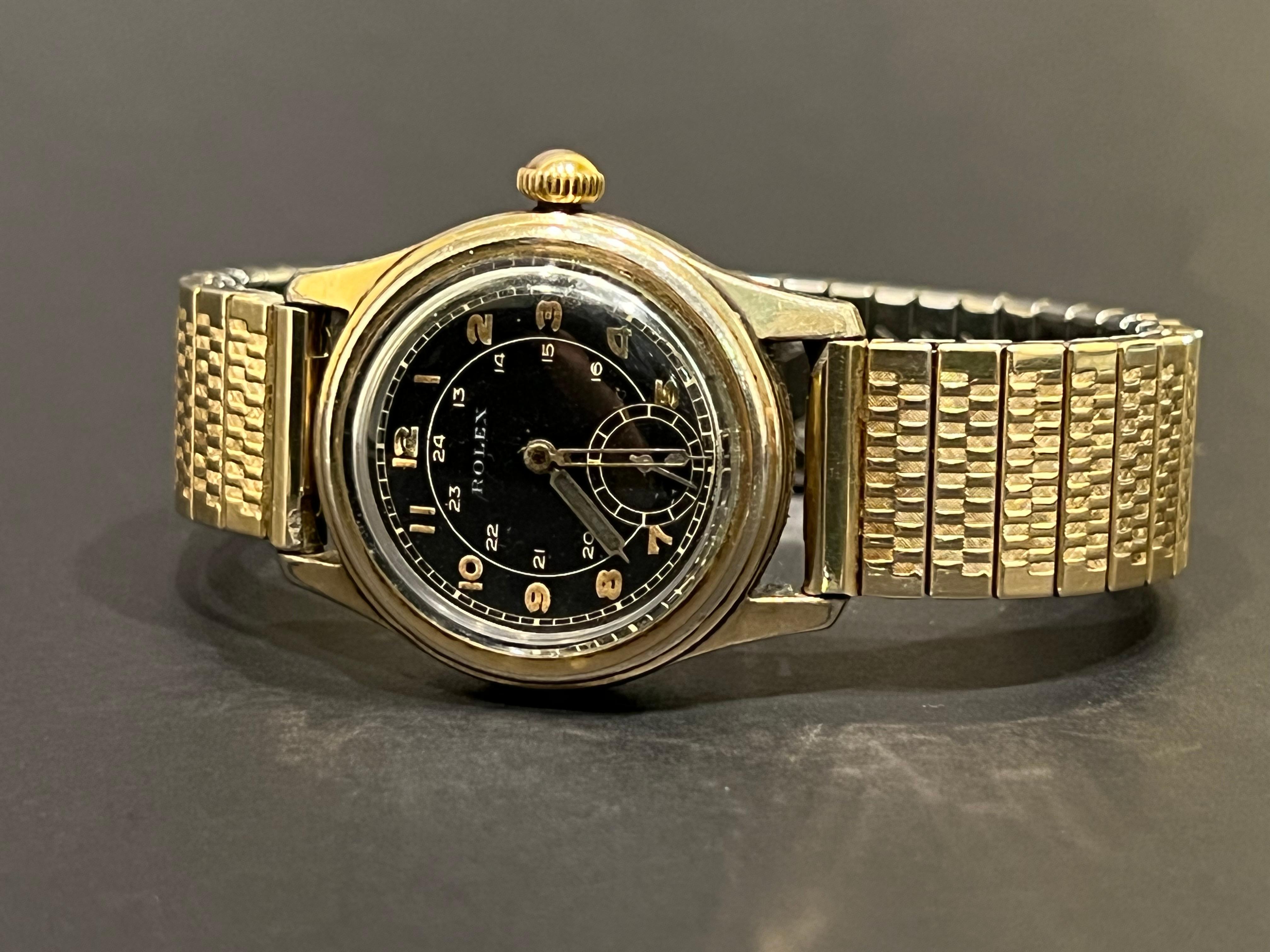 Men's Rolex Century Black Dial Gold Fill