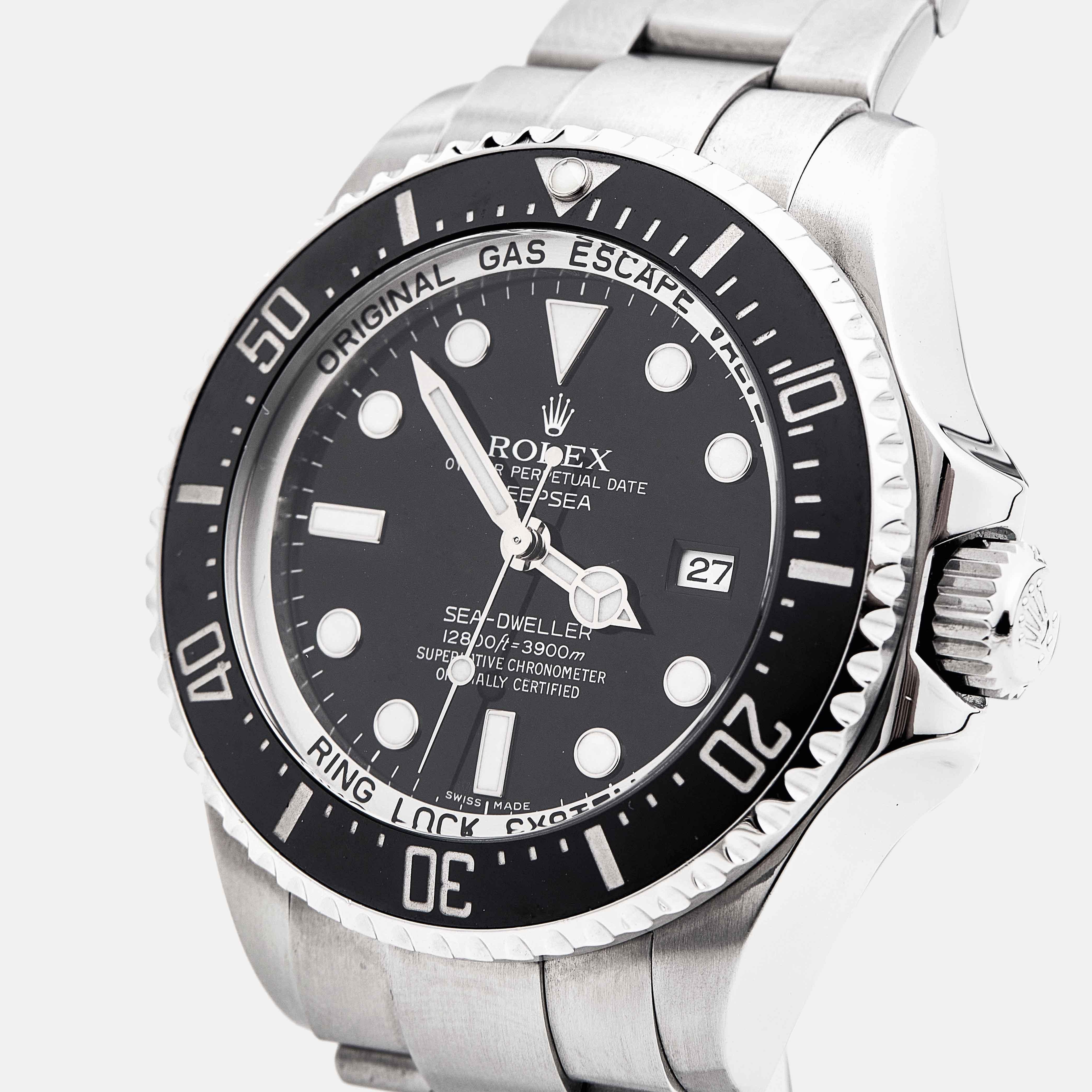 Rolex Ceramic Stainless Steel DeepSea Sea-Dweller Men's Wristwatch 4 mm For Sale 6