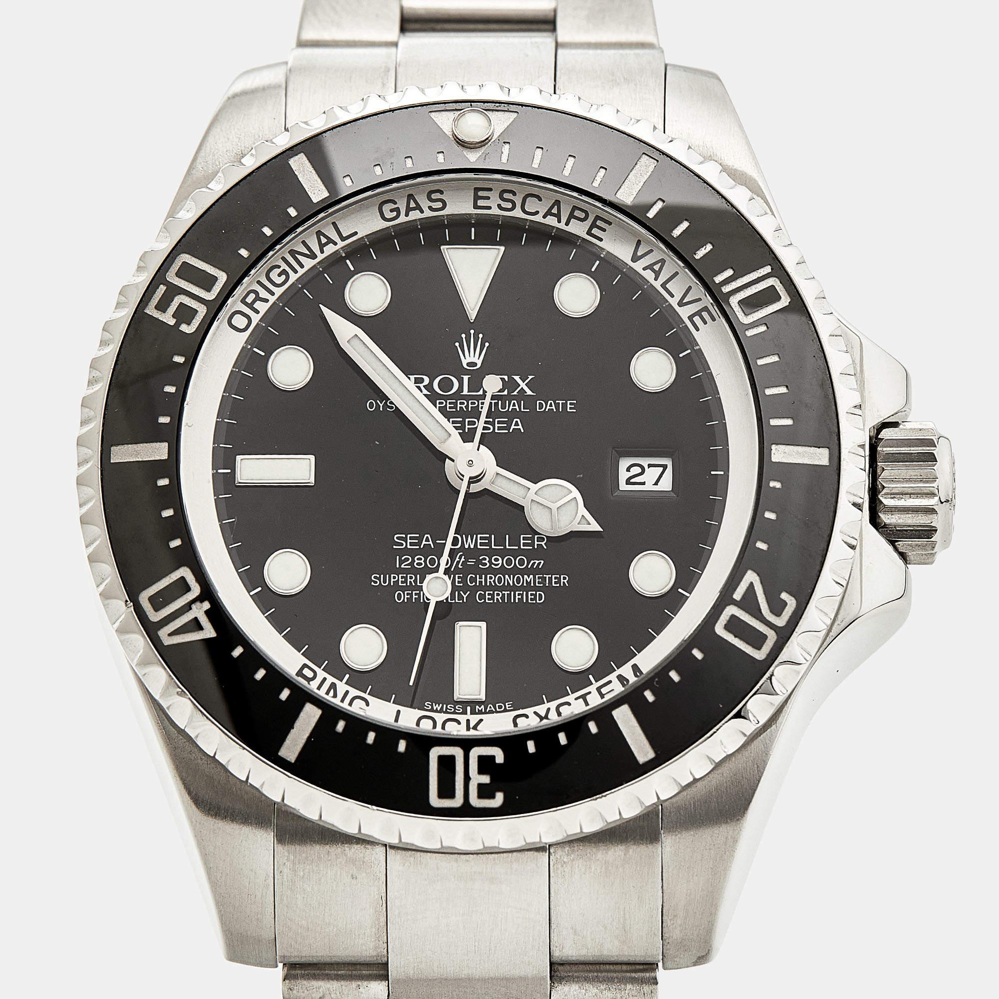 Rolex Ceramic Stainless Steel DeepSea Sea-Dweller Men's Wristwatch 4 mm For Sale 4
