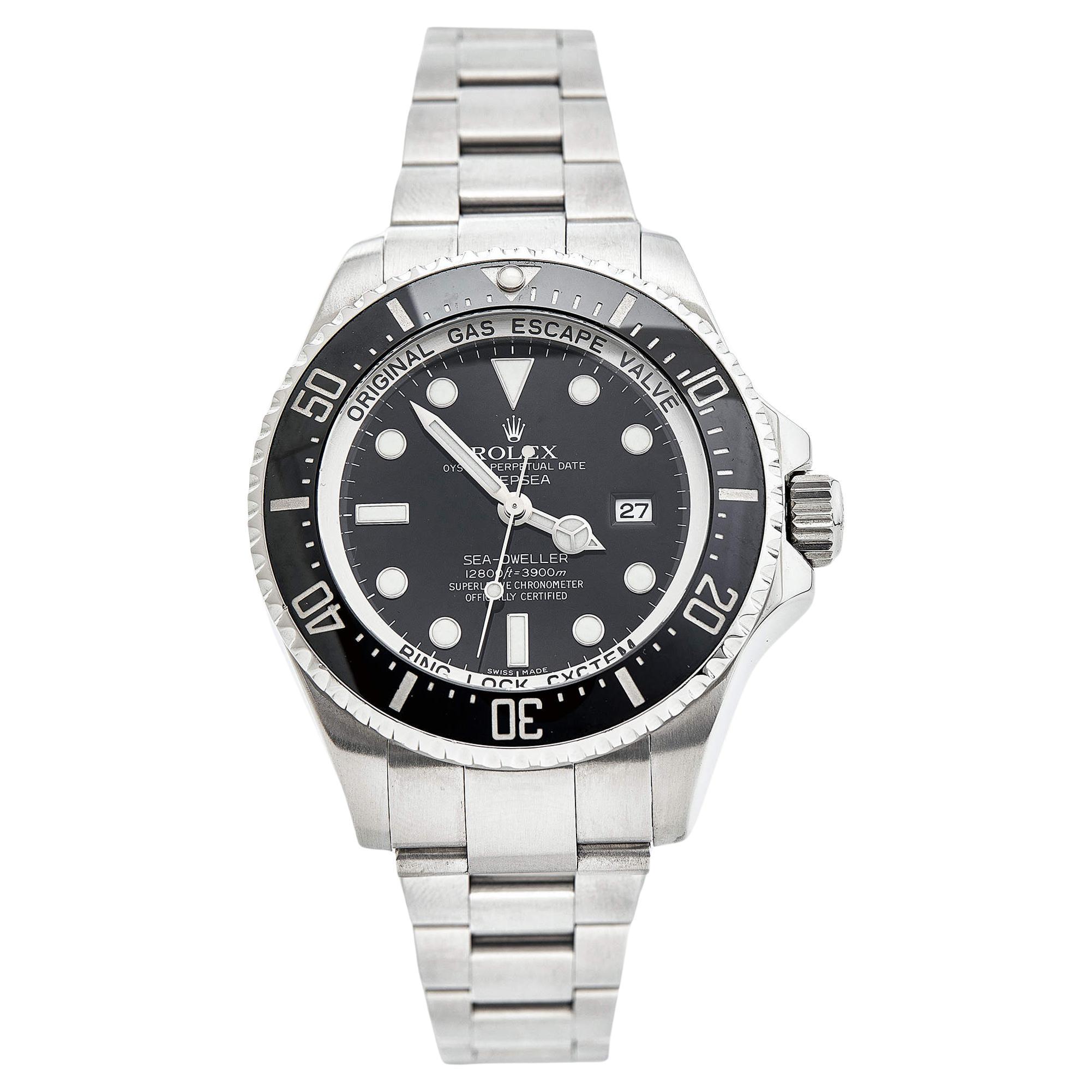 Rolex Ceramic Stainless Steel DeepSea Sea-Dweller Men's Wristwatch 4 mm en vente