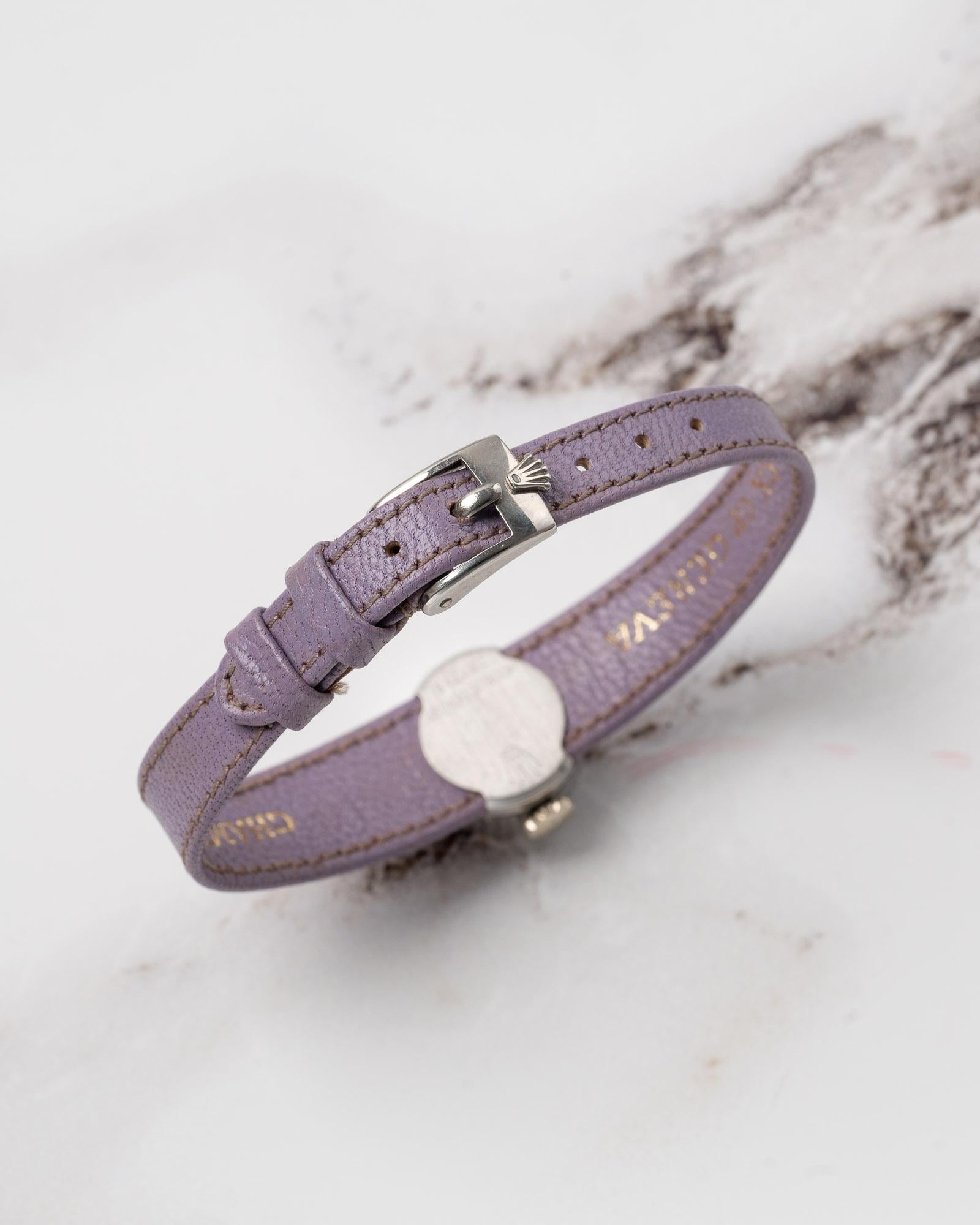 Rolex Chameleon 8788 Präzision 18k WG geriffelte Lünette 1962 Damen im Angebot