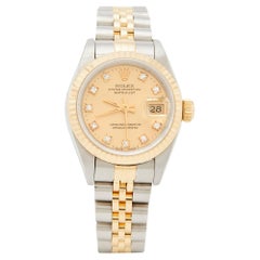 Rolex Champagne  18k And  Datejust 69173 Automatic Women's Wristwatch 26 mm